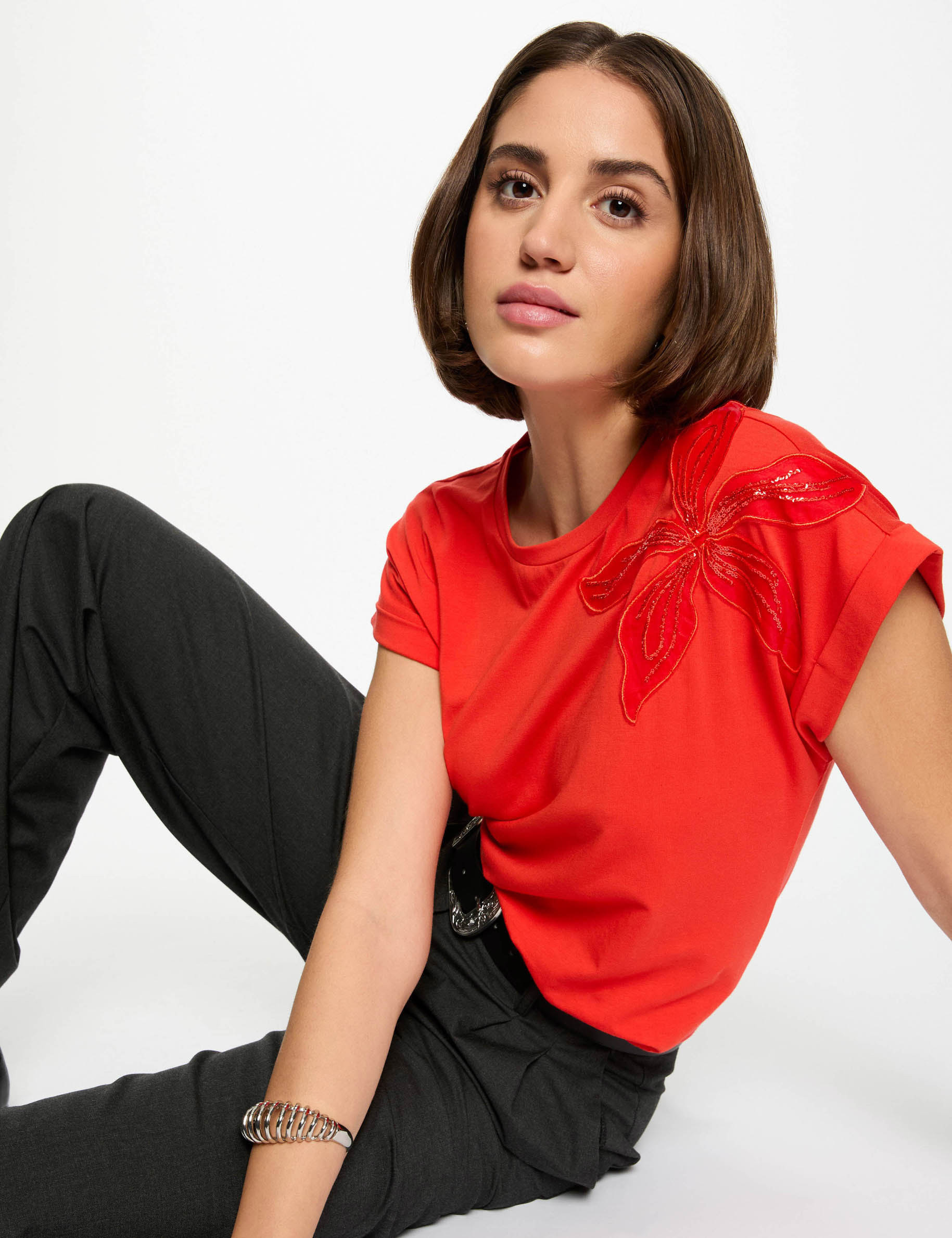 Short-sleeved t-shirt orange women