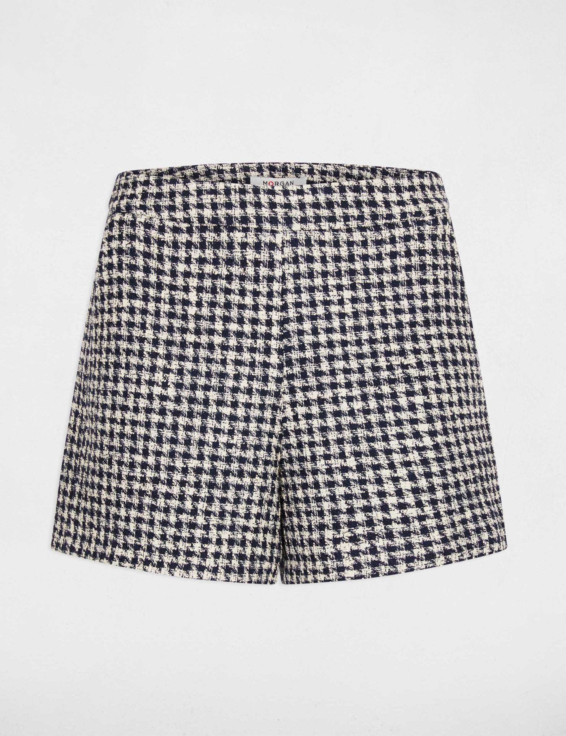 High-waisted tweed shorts multicolor women