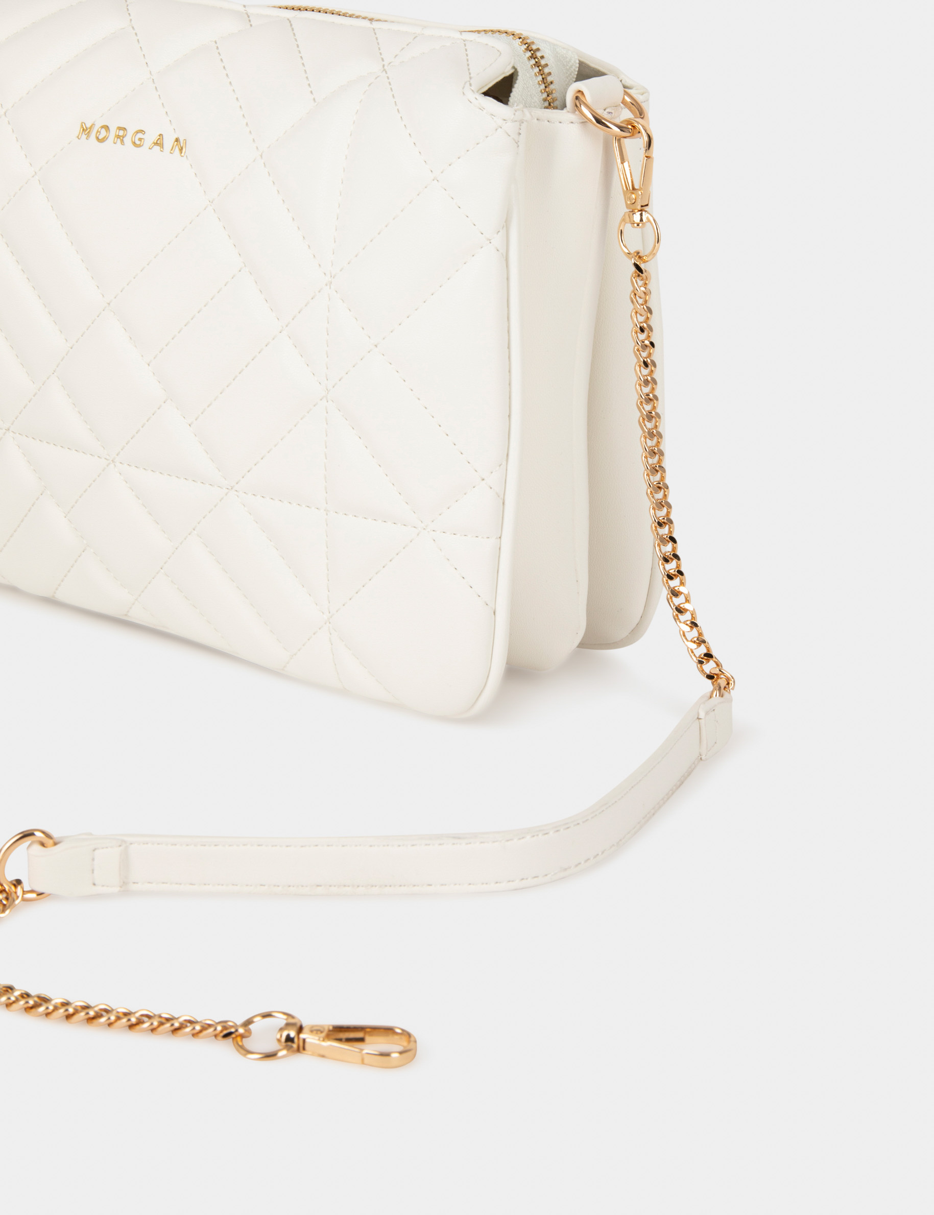 Quilted shoulder bag white ladies' Quilted shoulder bag white ladies'