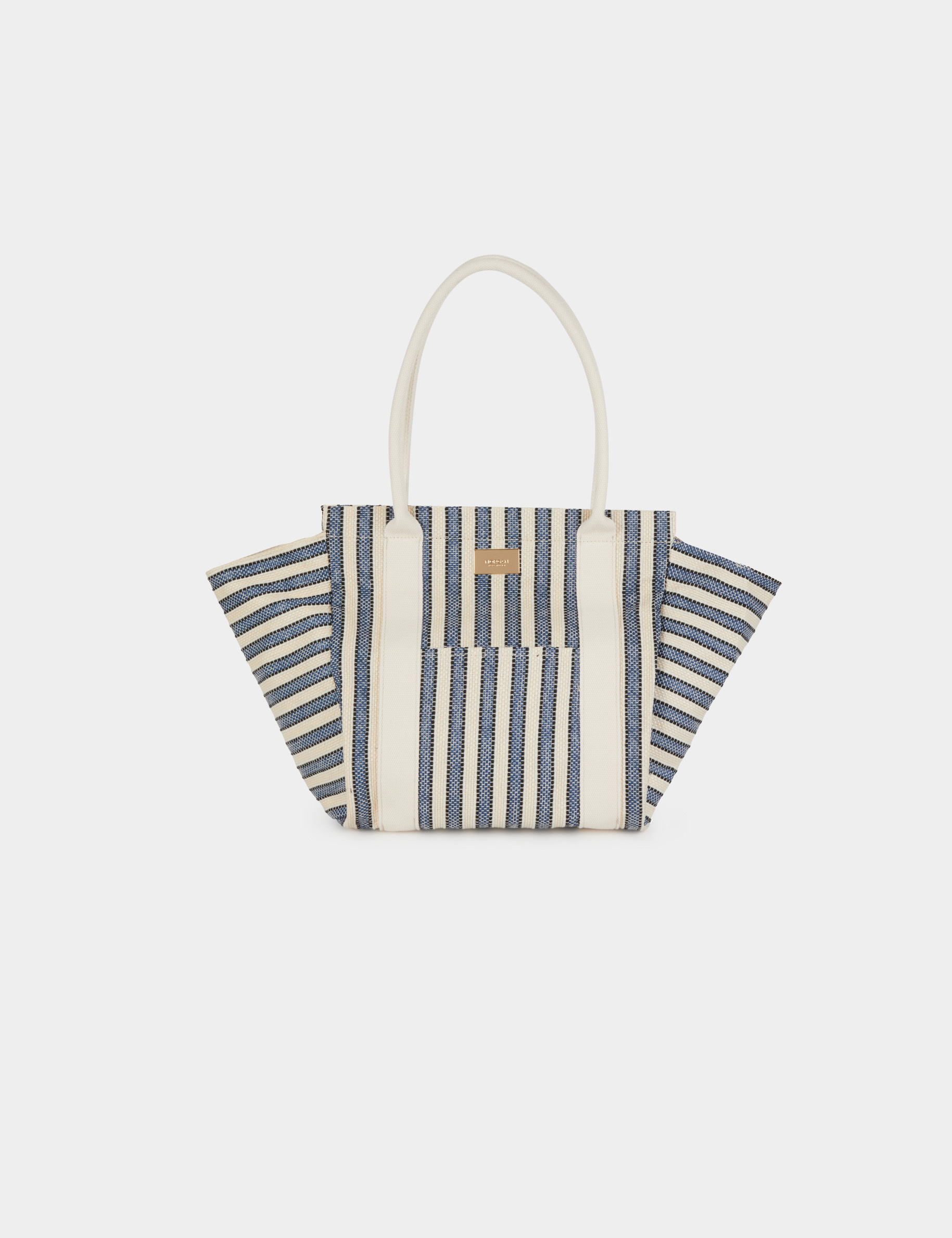 Striped tote bag ecru women