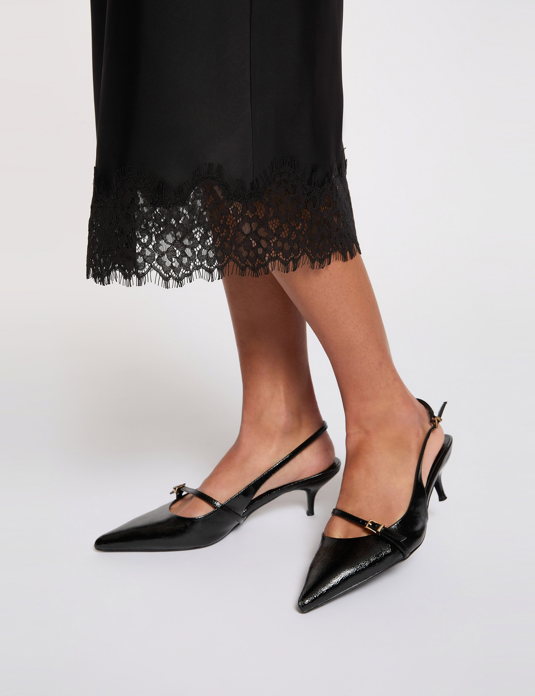 Long lace skirt black women