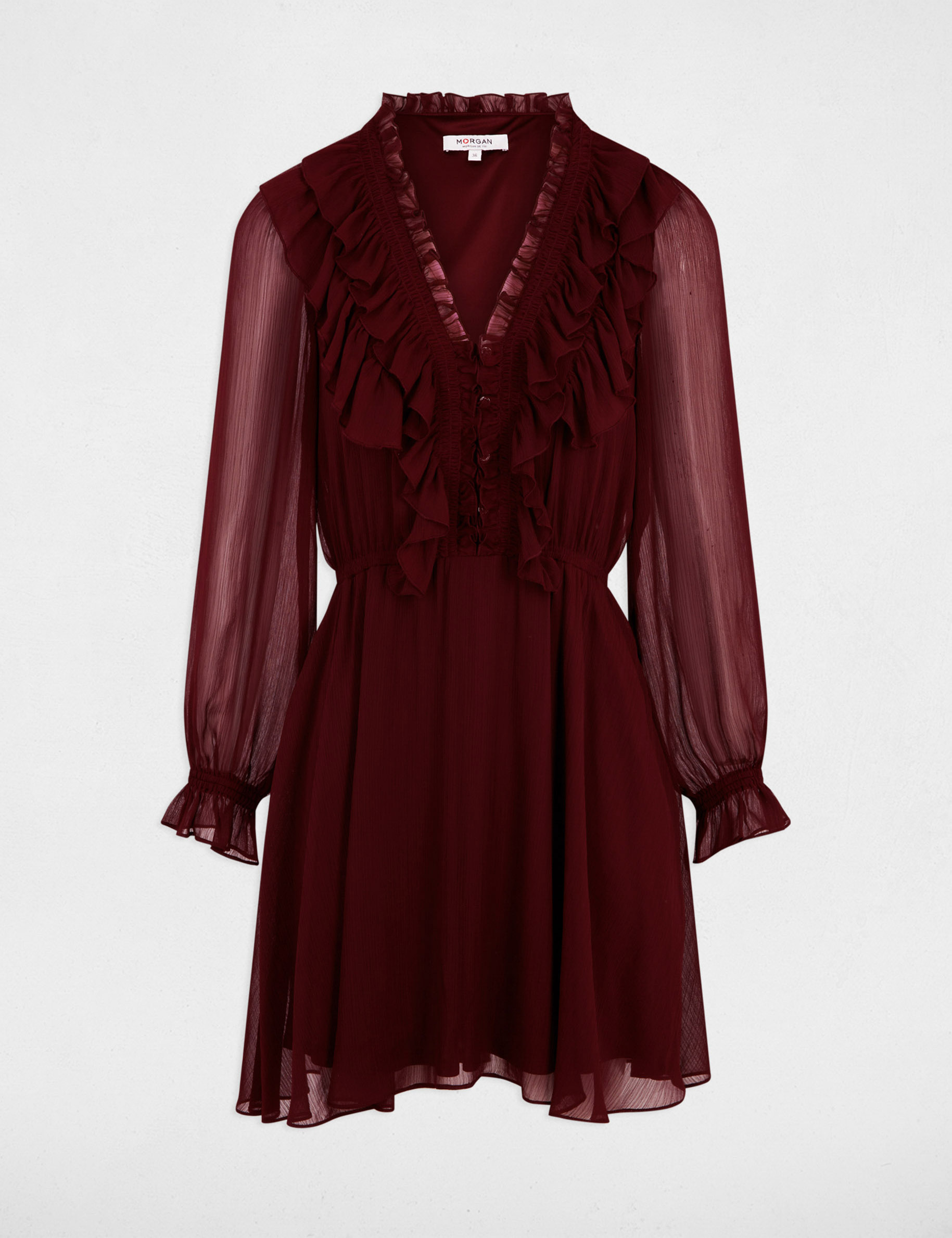 Fitted short dress plum women