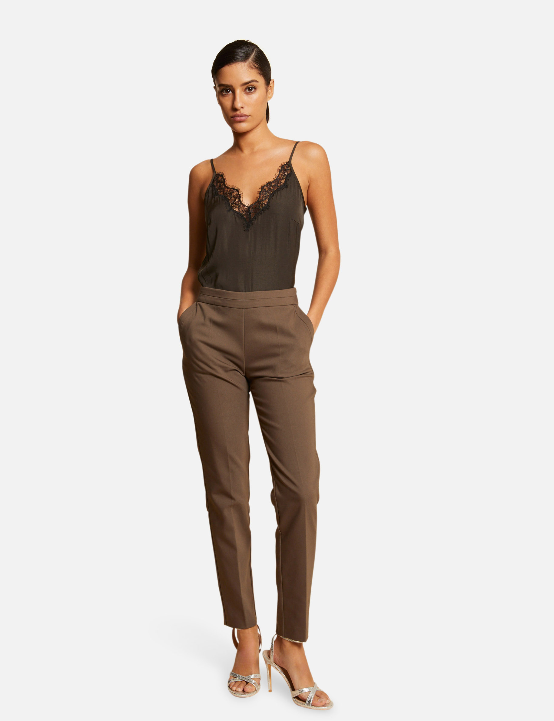 Blouse with thin straps and lace ladies' Blouse with thin straps and lace ladies'