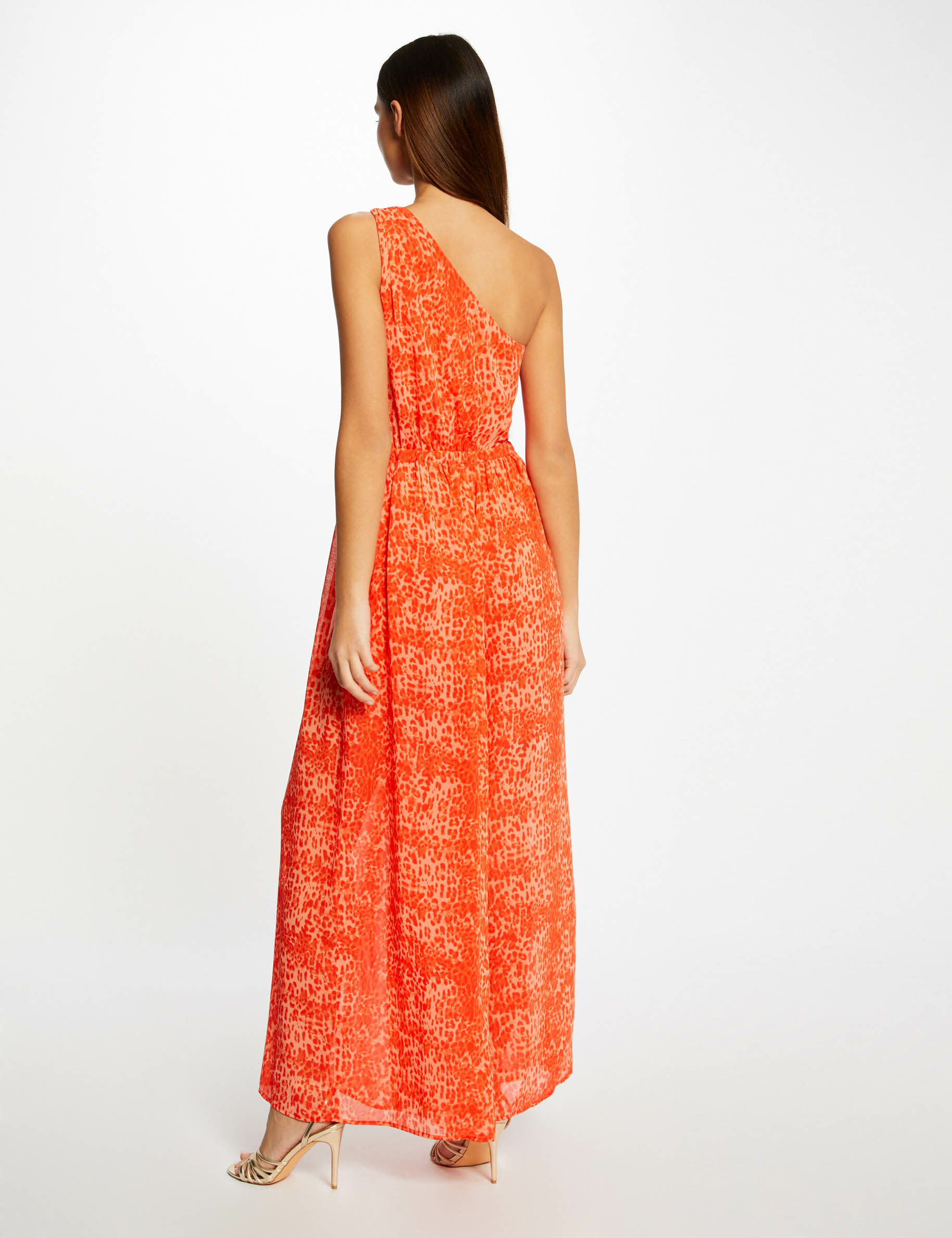 Wide leg jumpsuit leopard print caramel ladies' Wide leg jumpsuit leopard print caramel ladies'