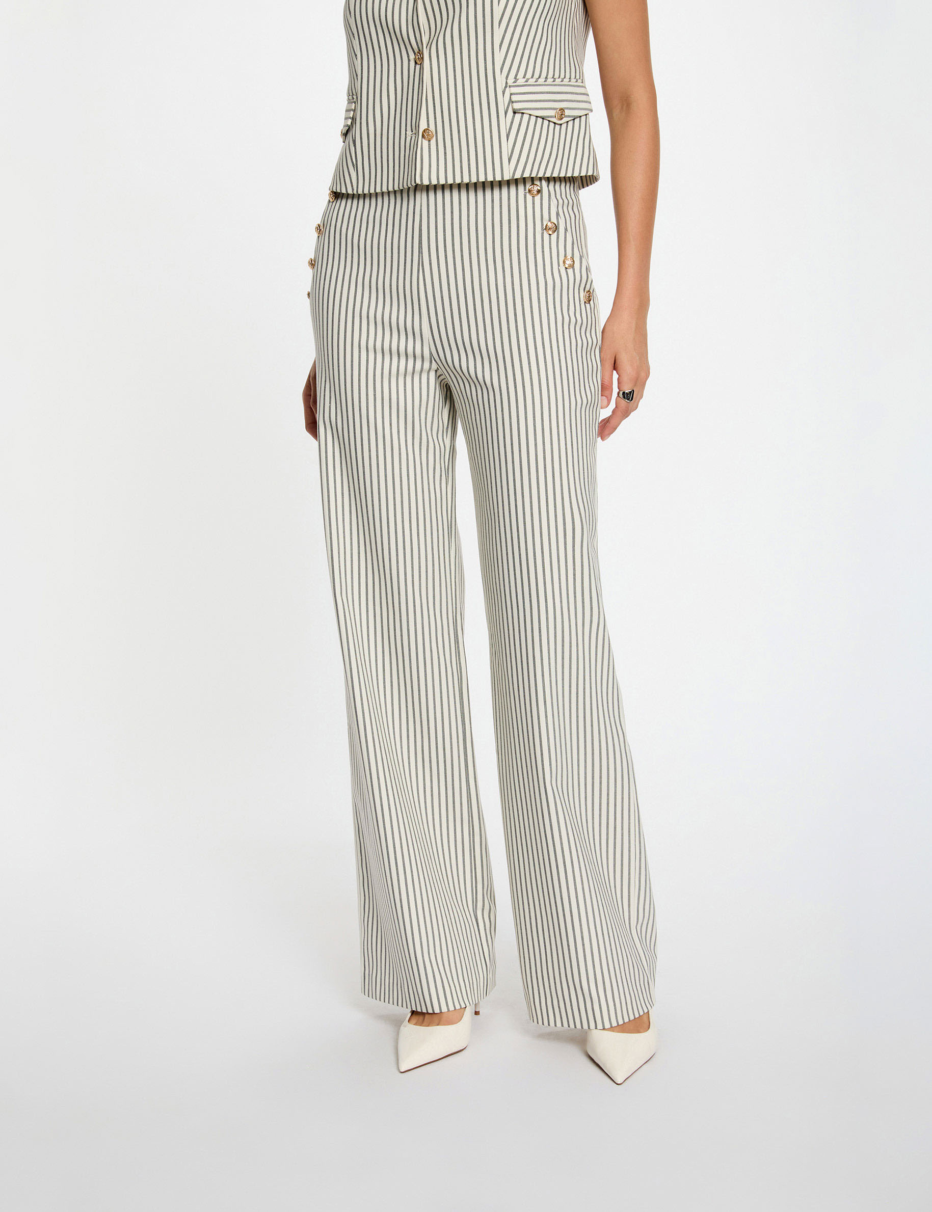 striped wide leg trousers multicolor women Striped wide-leg trousers multicolor women