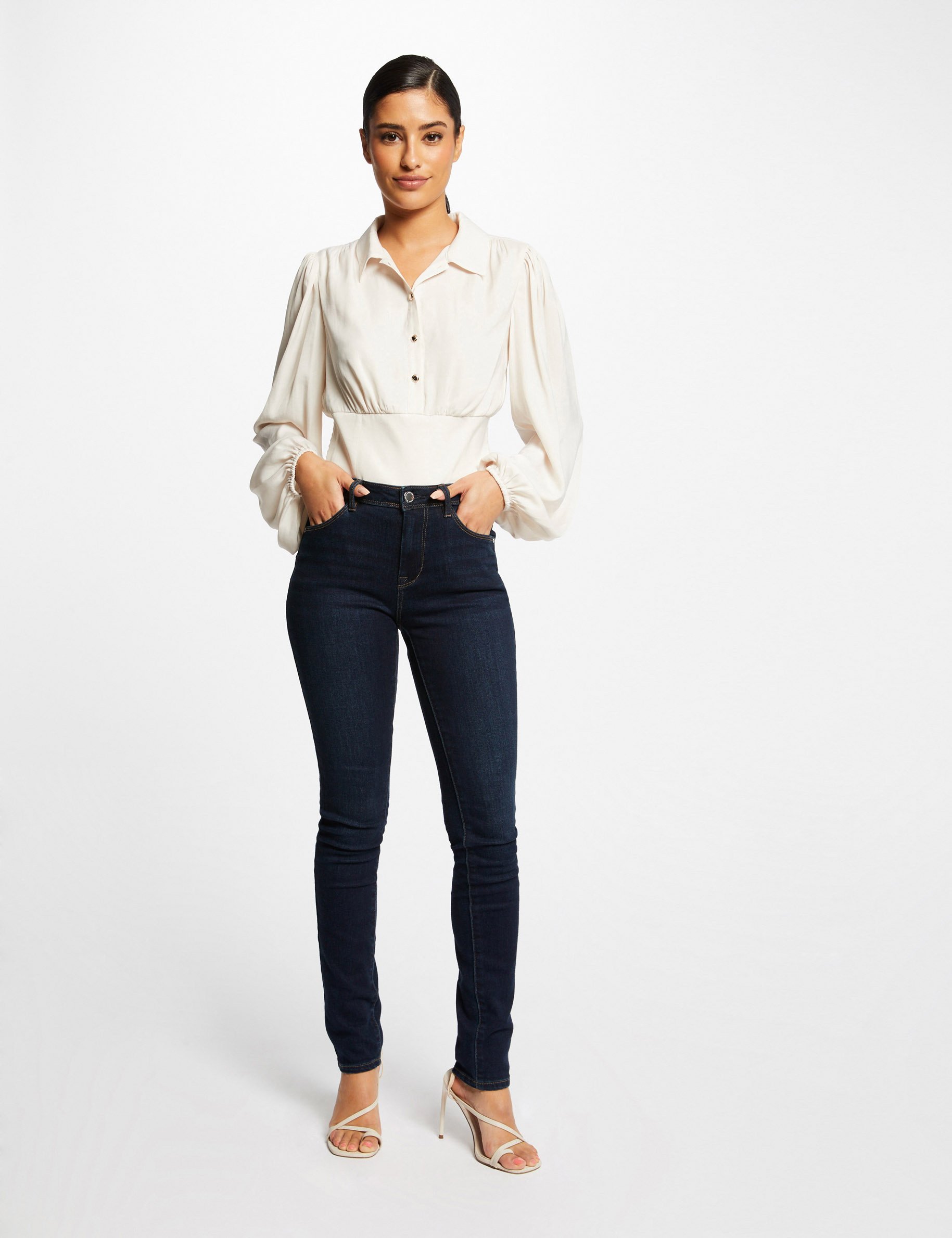 Blouse with puff long sleeves ladies' Blouse with puff long sleeves ladies'