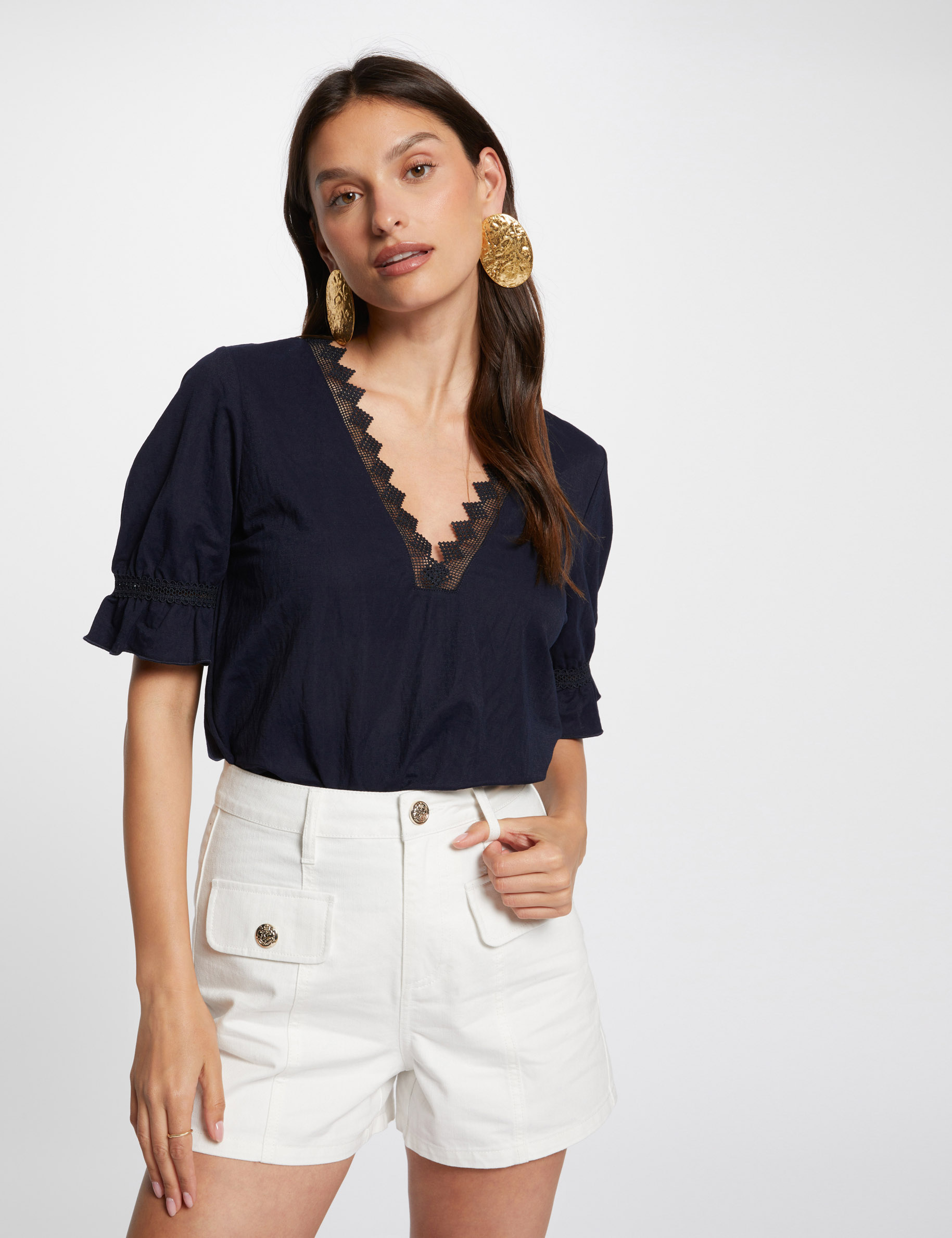 short sleeved t shirt navy women Short-sleeved t-shirt navy women