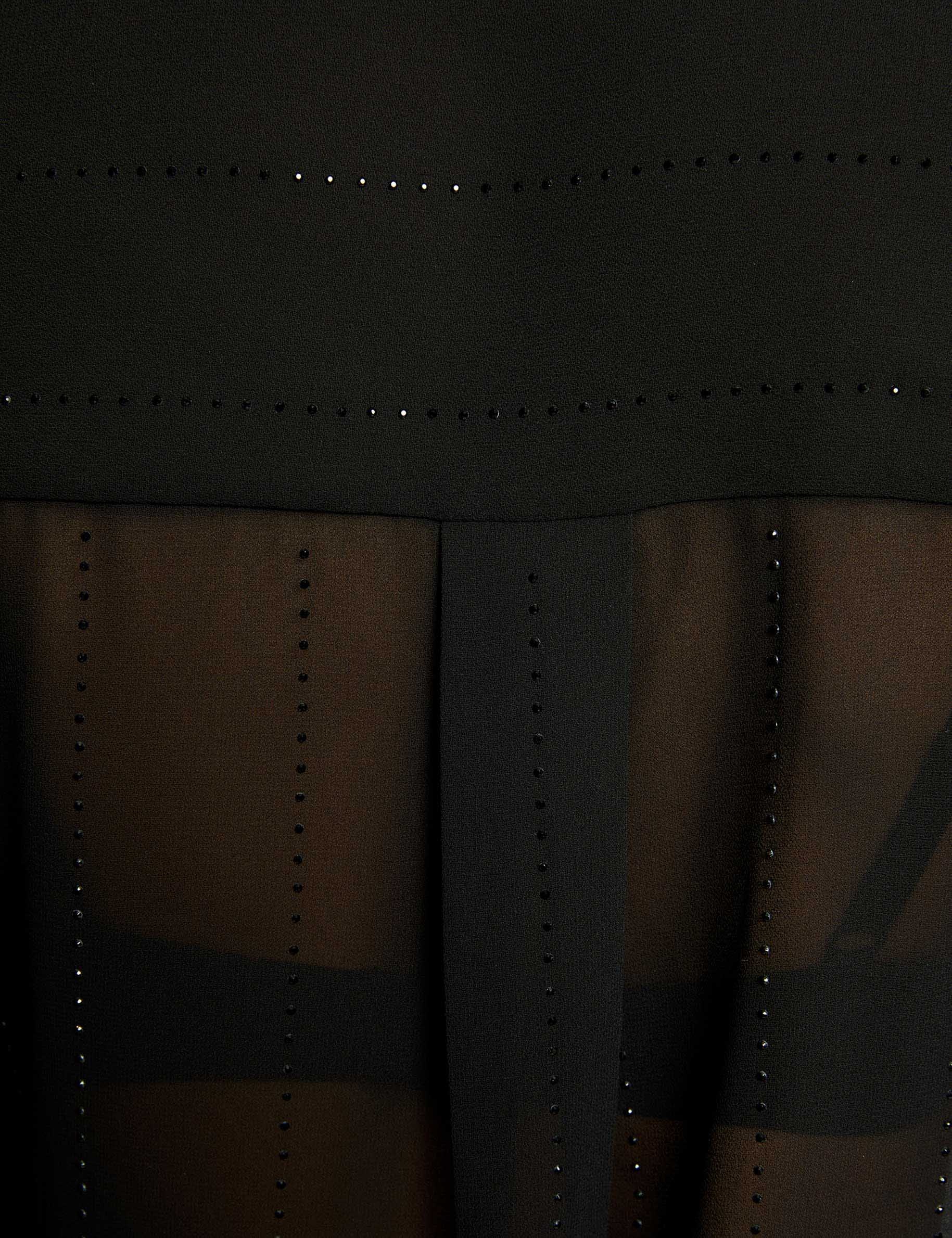 chemise droite strass noir femme null