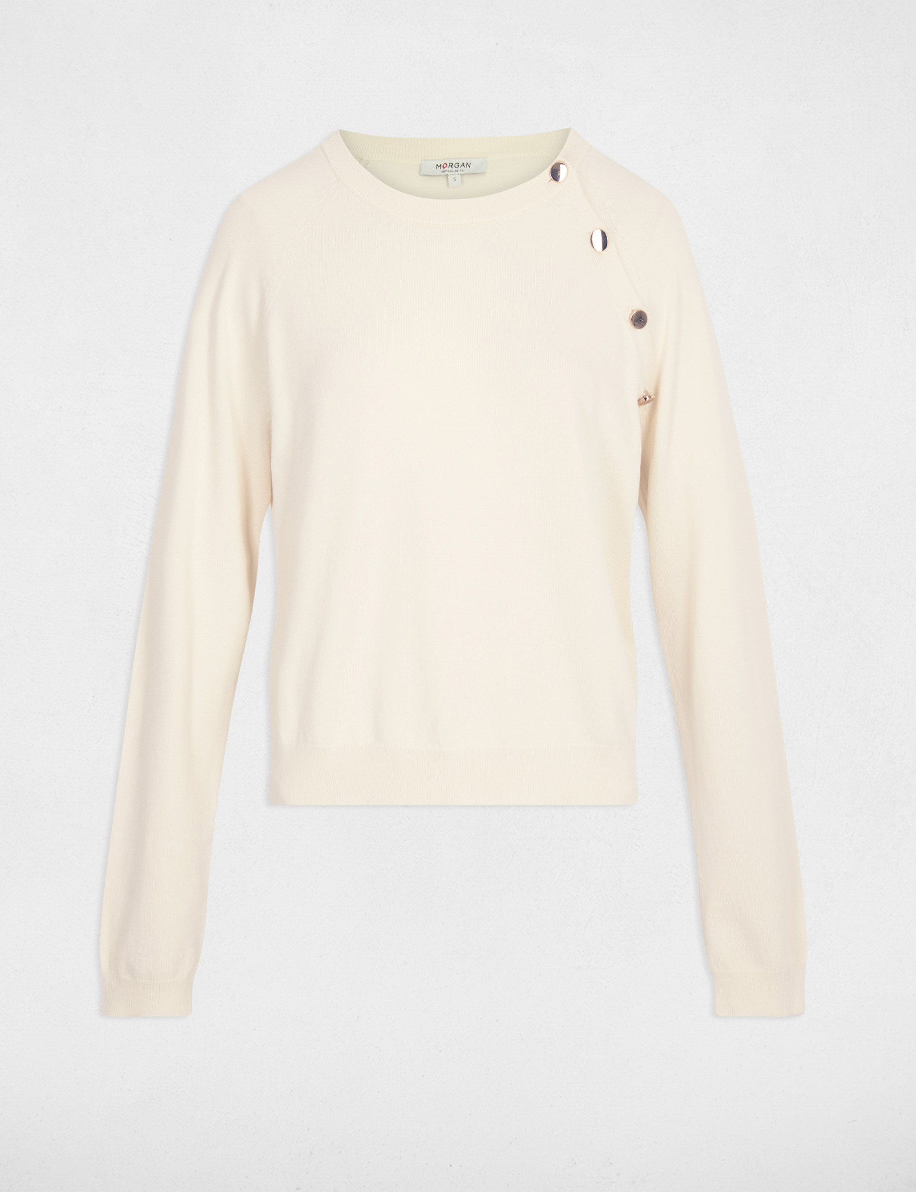 Fitted lightweight sweater ivory women
