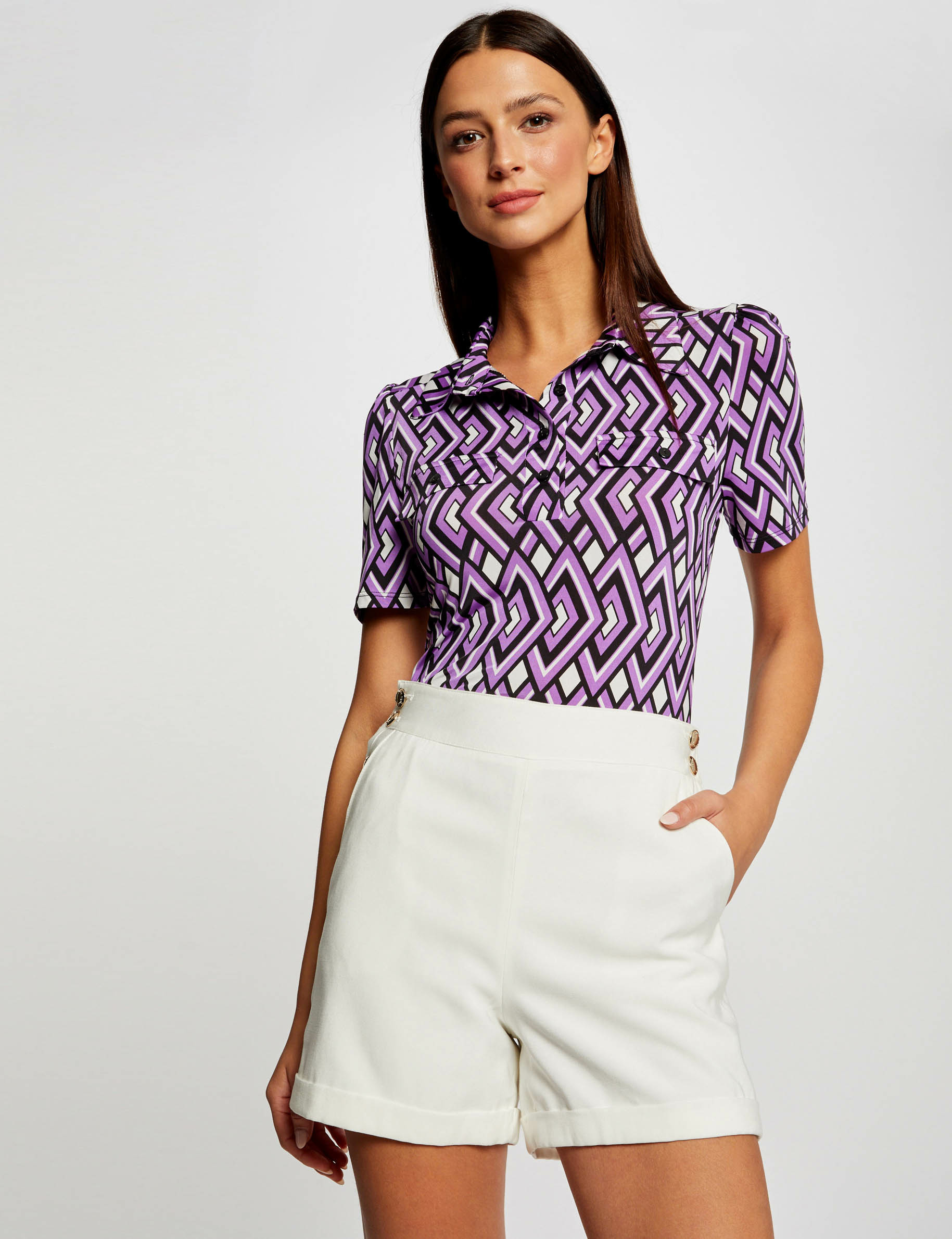 Printed short-sleeved t-shirt multico ladies' Printed short-sleeved t-shirt multico ladies'