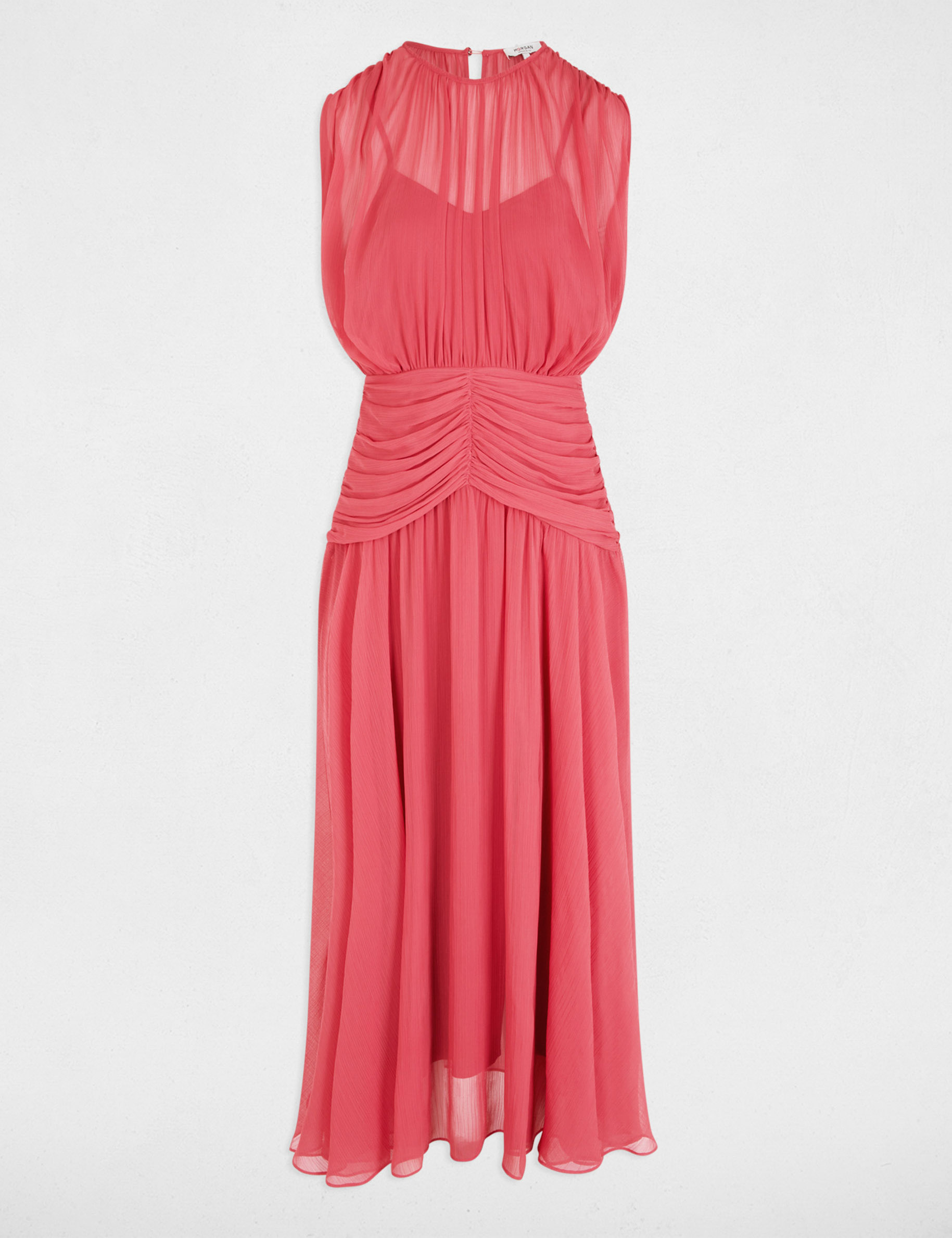 Draped long dress antique pink women