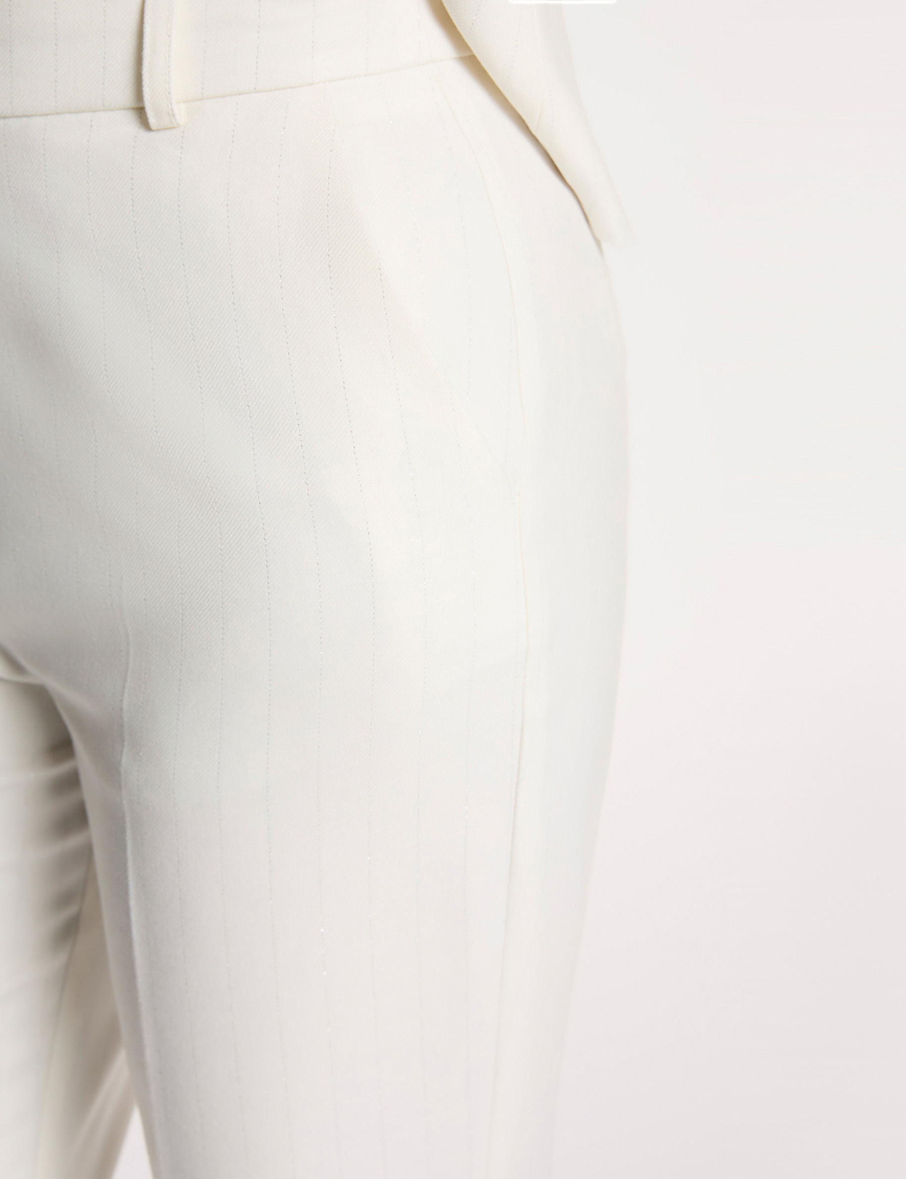 Wide-leg trousers with pinstripes white women