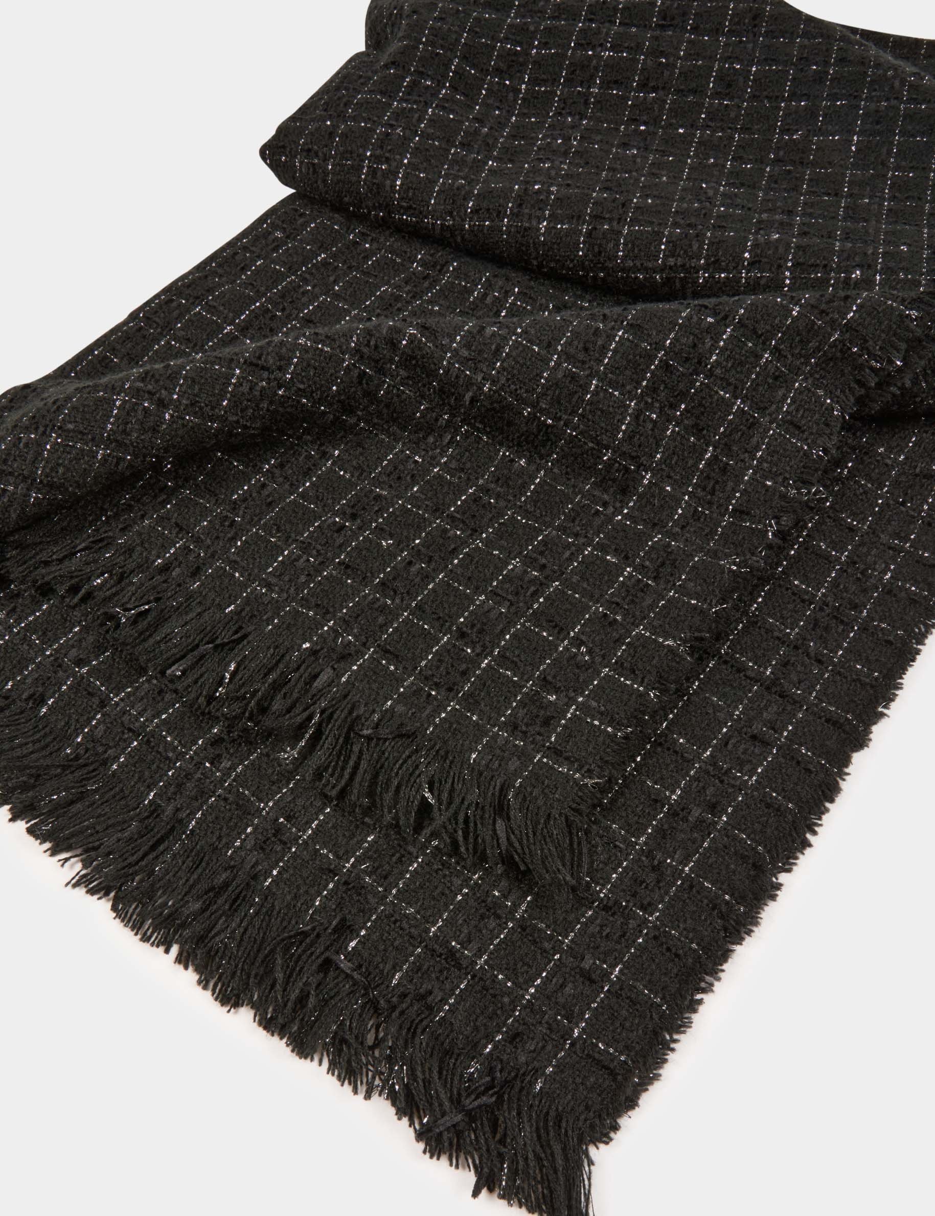 Tweed scarf black women