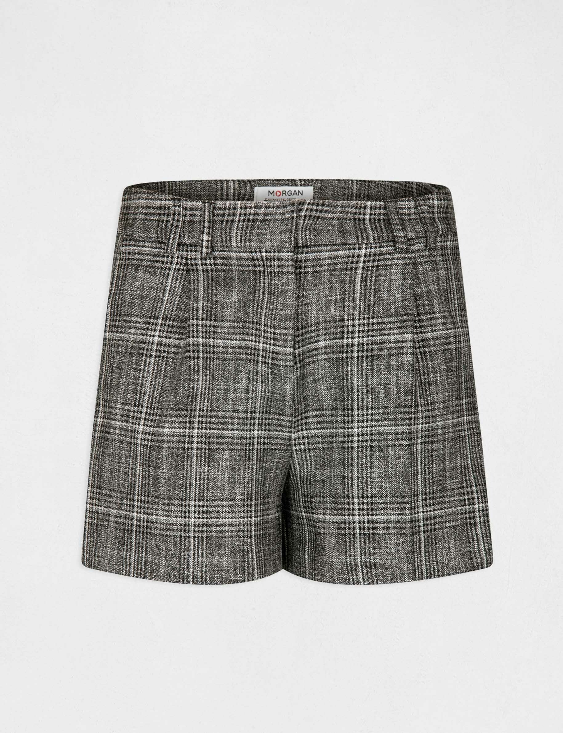 Checked fitted city shorts mid-grey ladies'