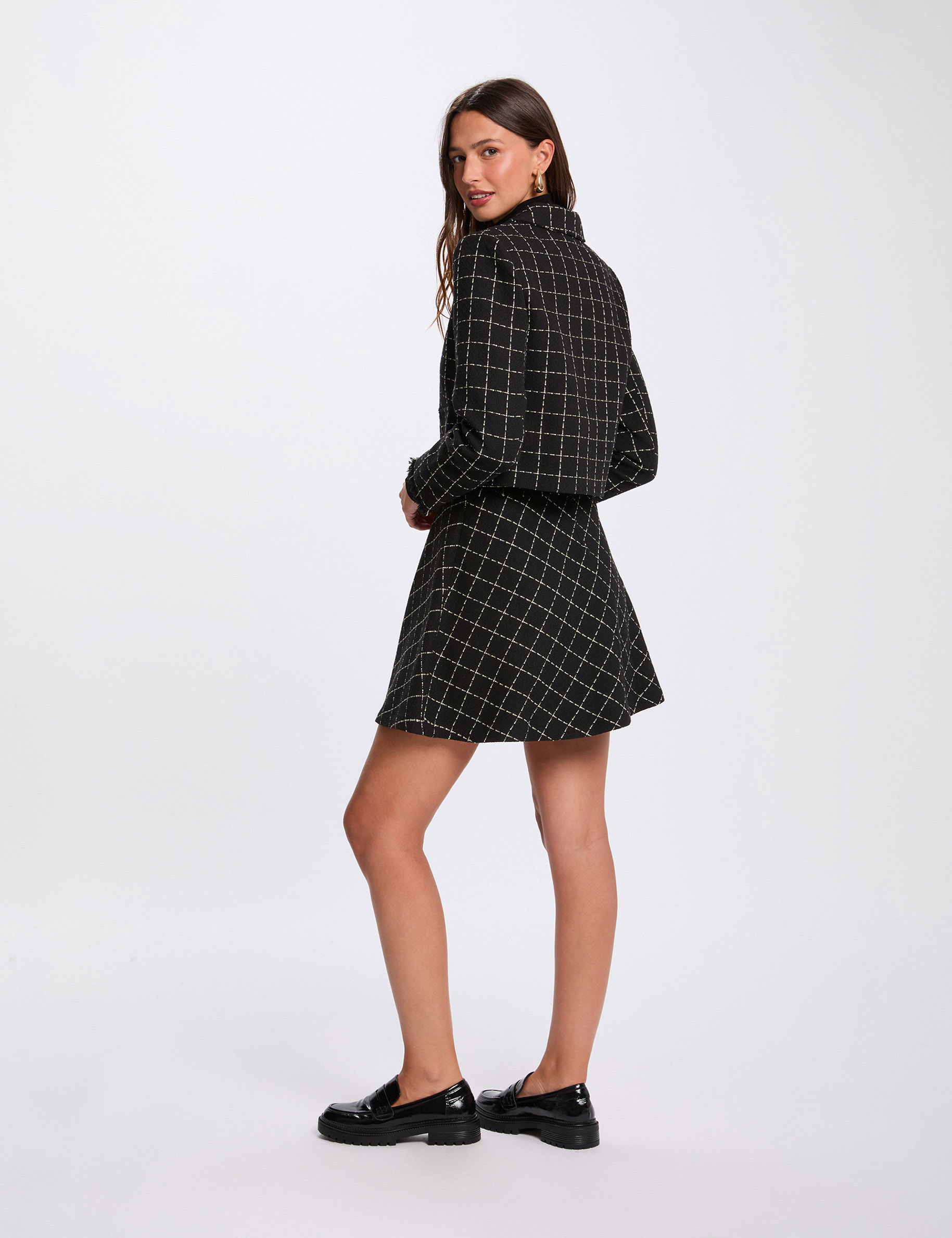Short skater skirt black women