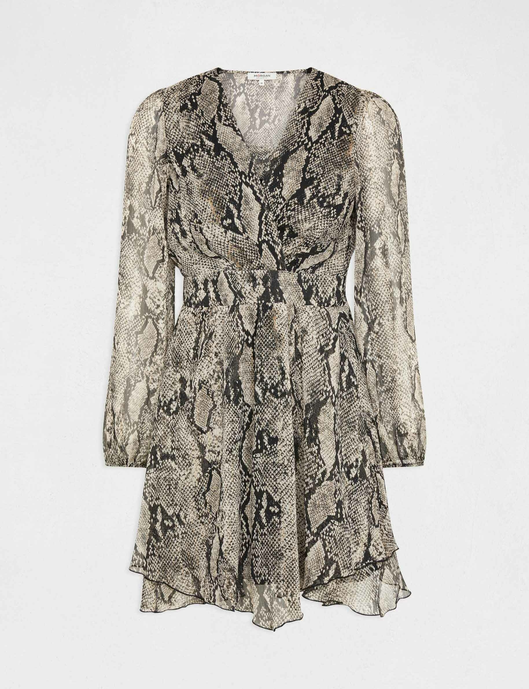 A-line dress with snake print multicolor women