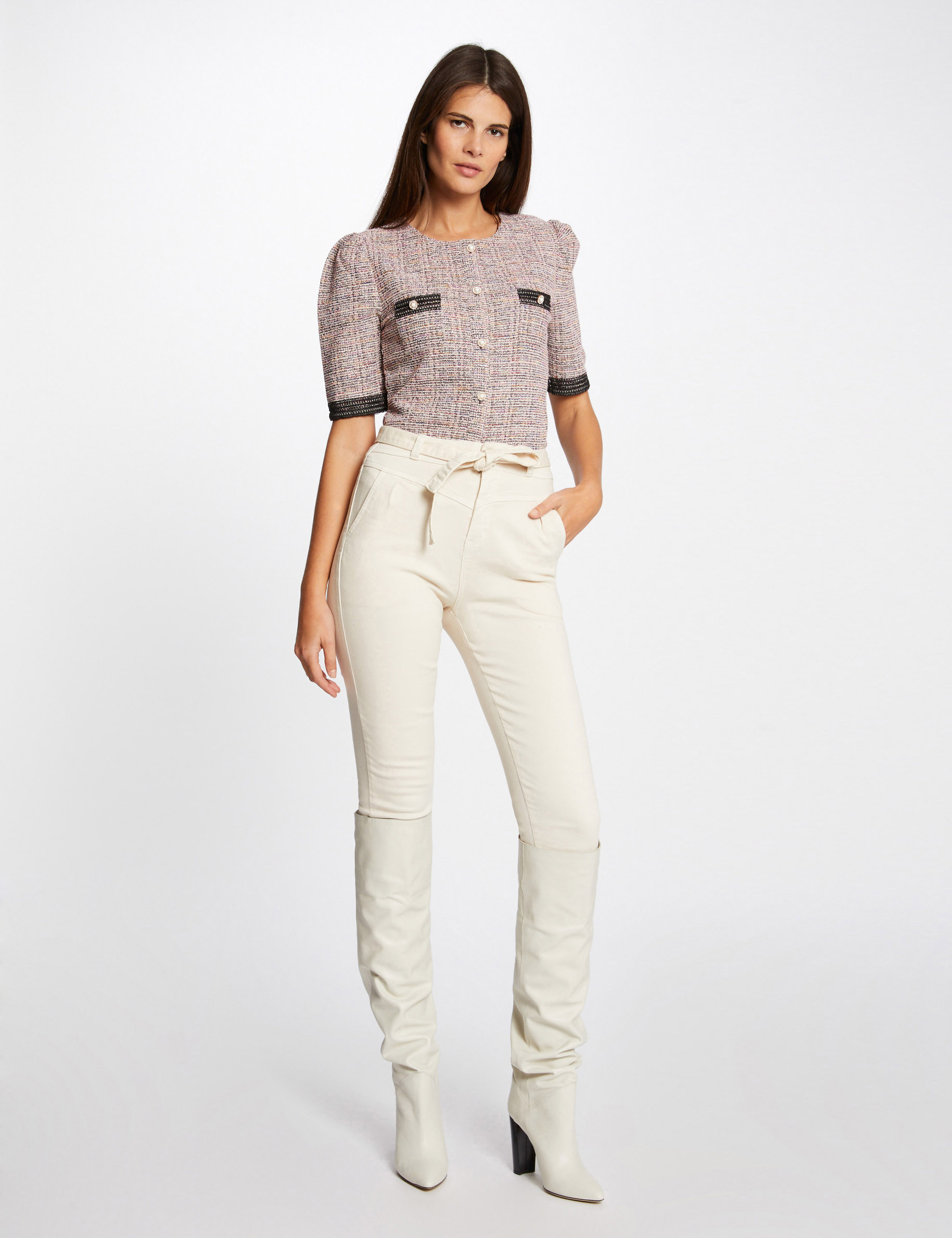 Buttoned short-sleeved t-shirt multico ladies' Buttoned short-sleeved t-shirt multico ladies'