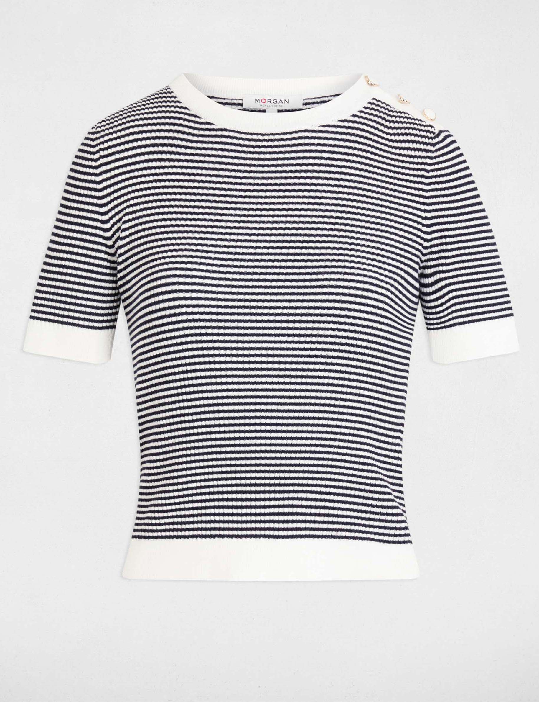 striped crew neck jumper navy blue women Striped crew neck jumper navy blue women