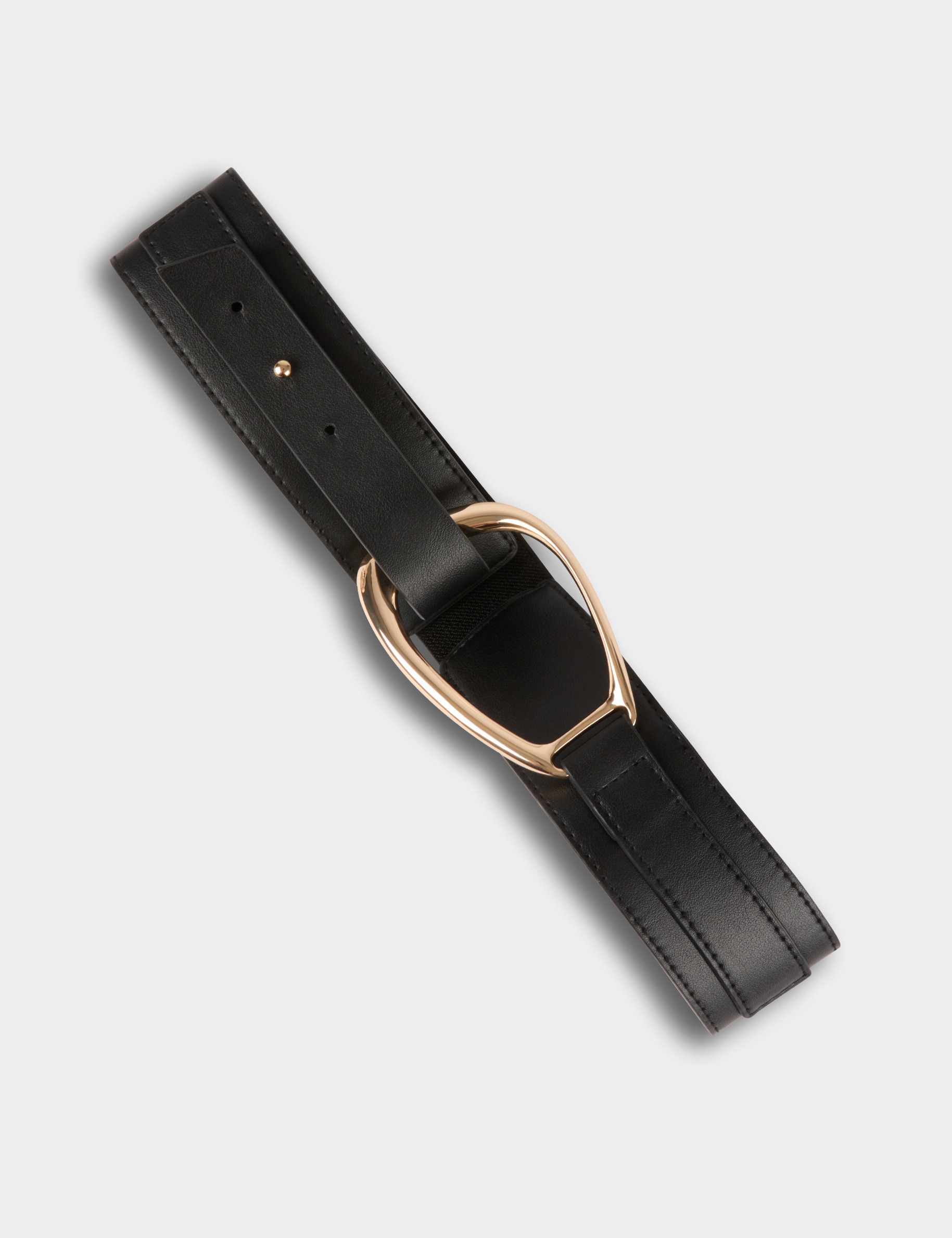 Wide elasticated belt black women