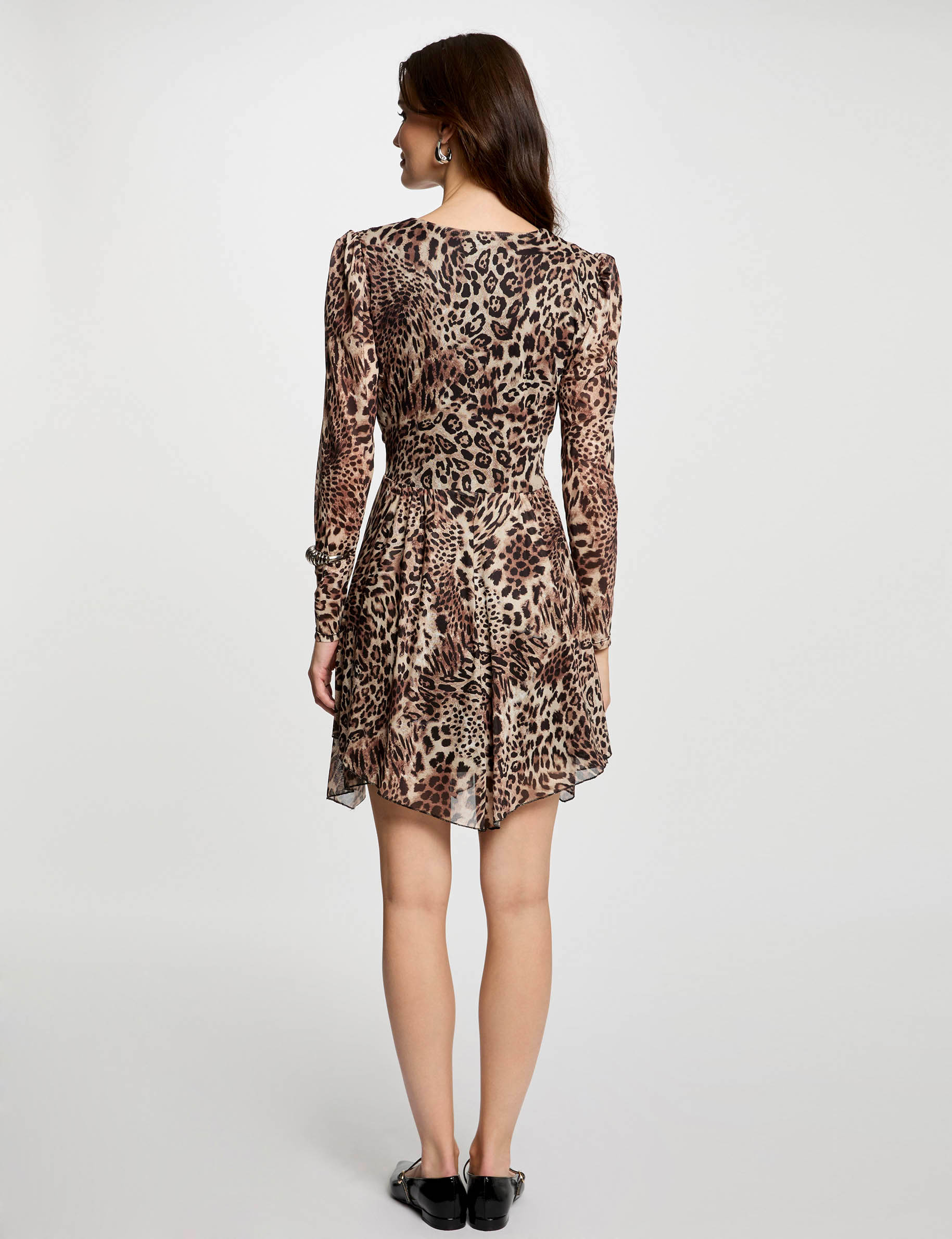 printed mini a line dress multicolor women Printed mini A-line dress multicolor women