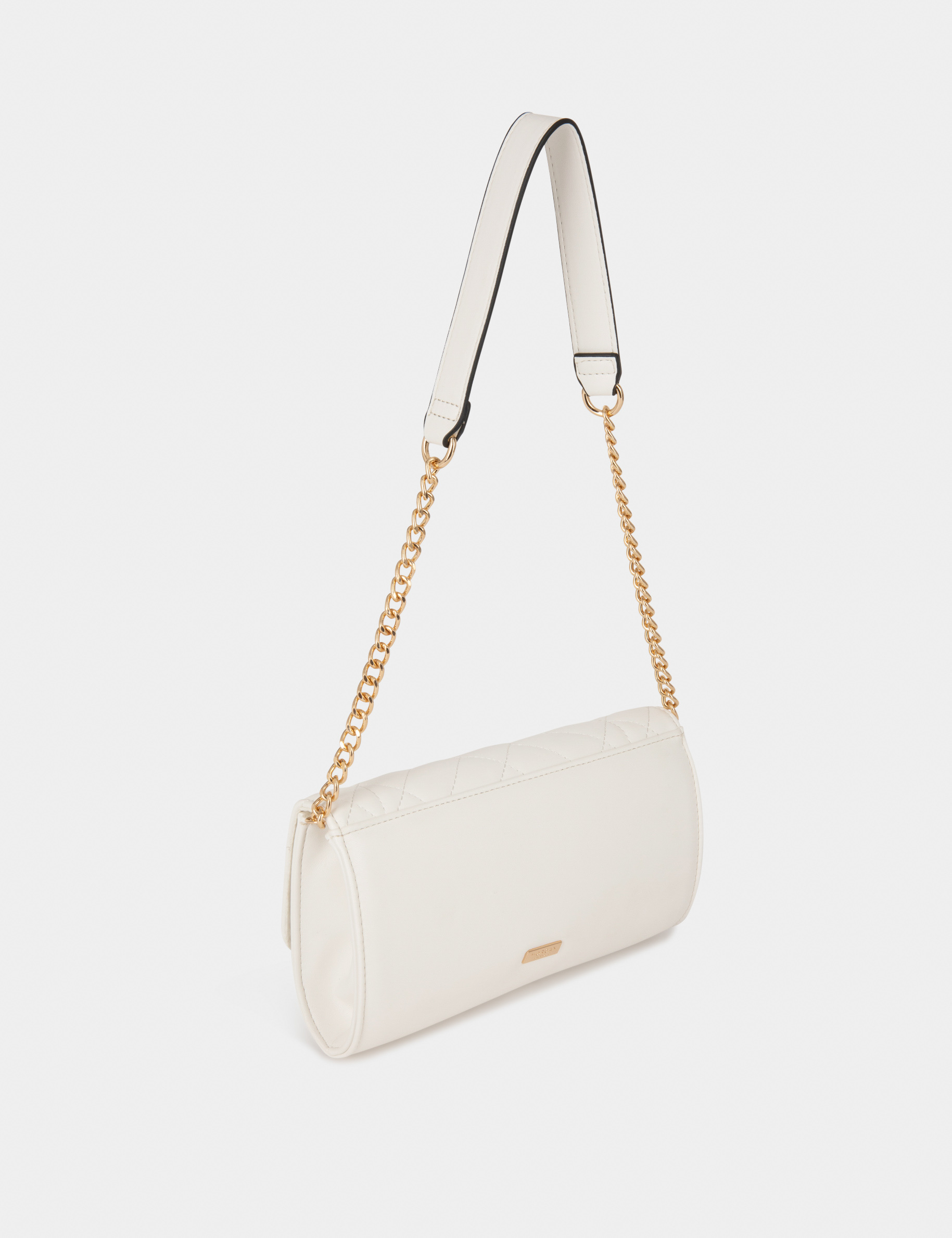 Clutch bag with quilted effect white ladies' Clutch bag with quilted effect white ladies'