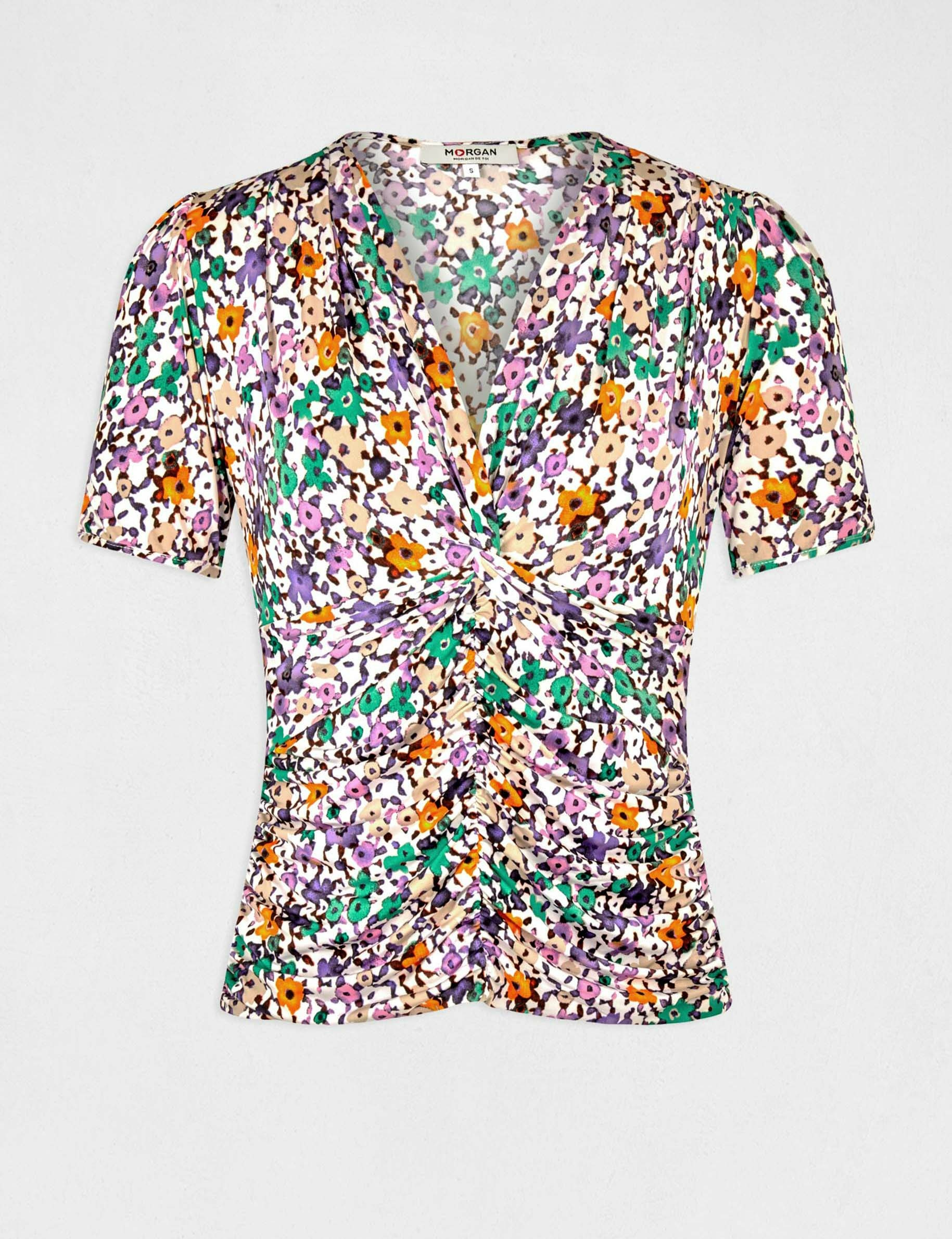 Short-sleeved t-shirt floral print multico ladies' Short-sleeved t-shirt floral print multico ladies'
