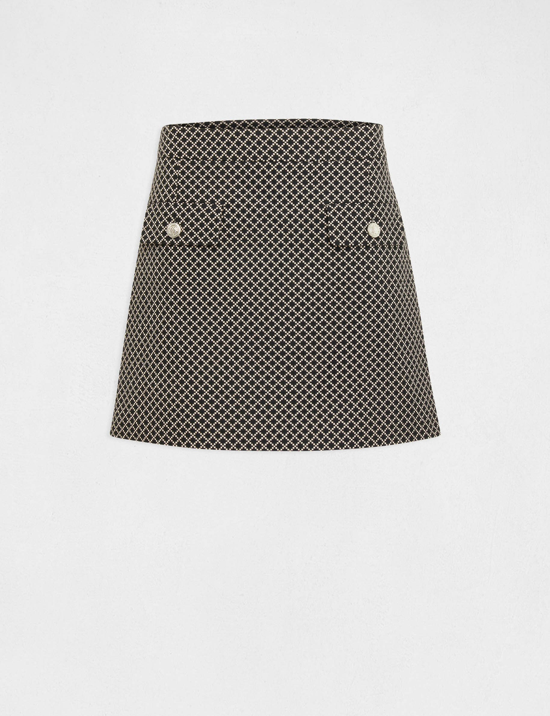 Straight skirt with geometric print black ladies'