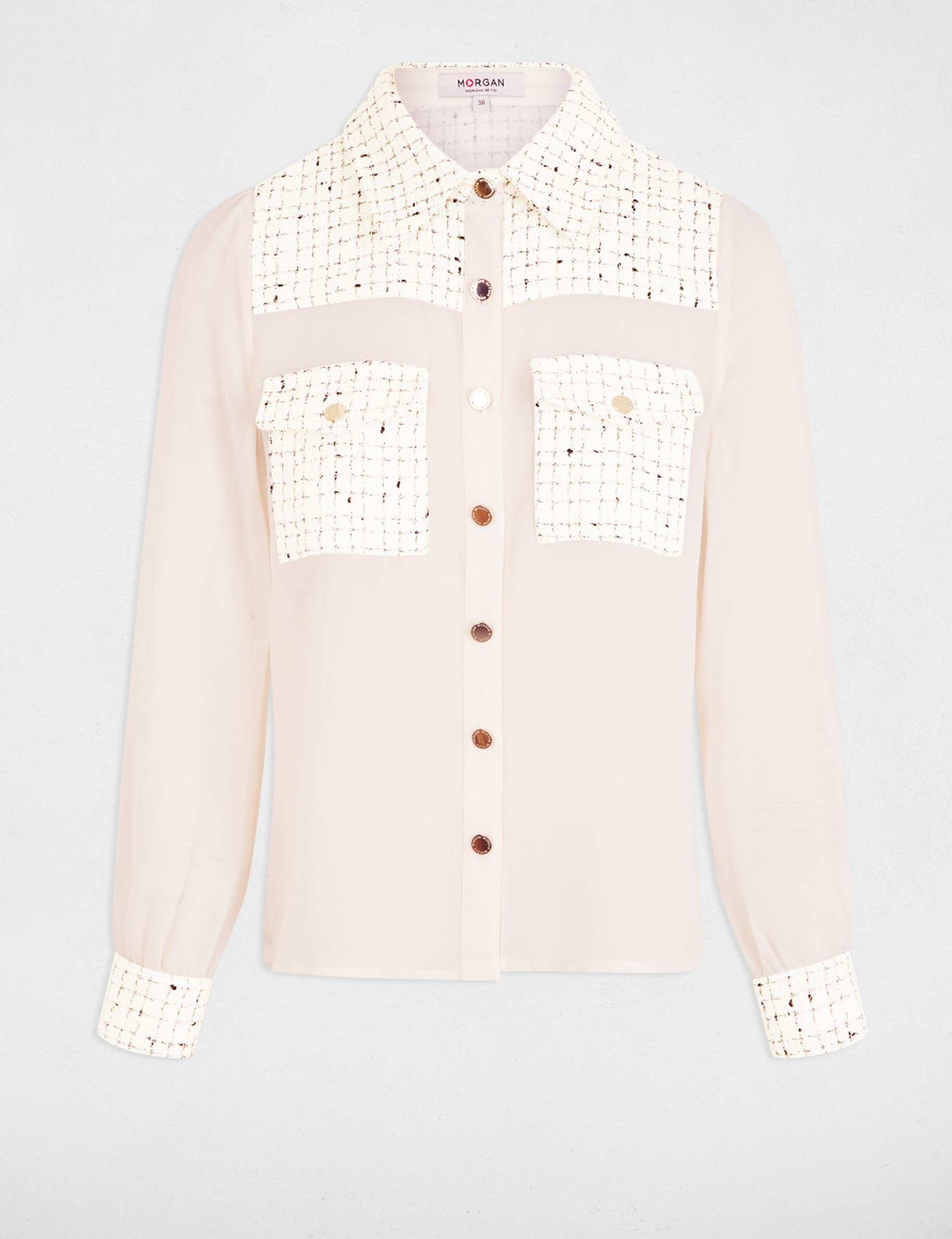 Long-sleeved shirt ivory women