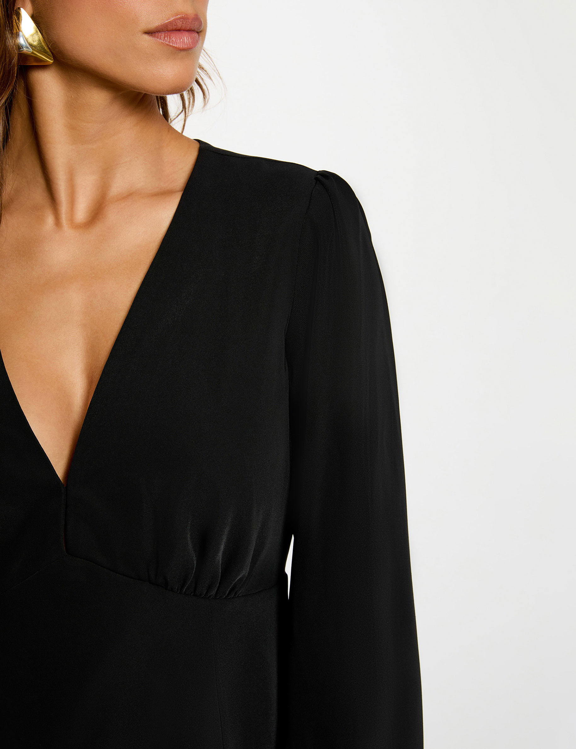Robe courte trapèze noir femme