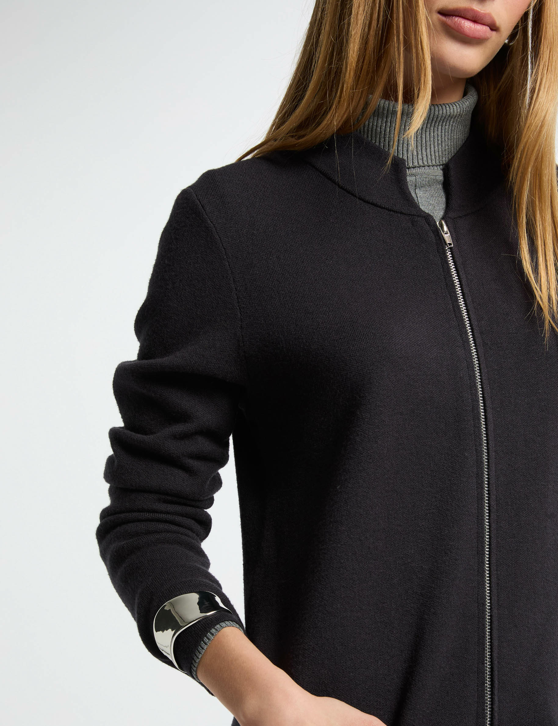 long cardigan long sleeves anthracite grey women Long cardigan long sleeves anthracite grey women