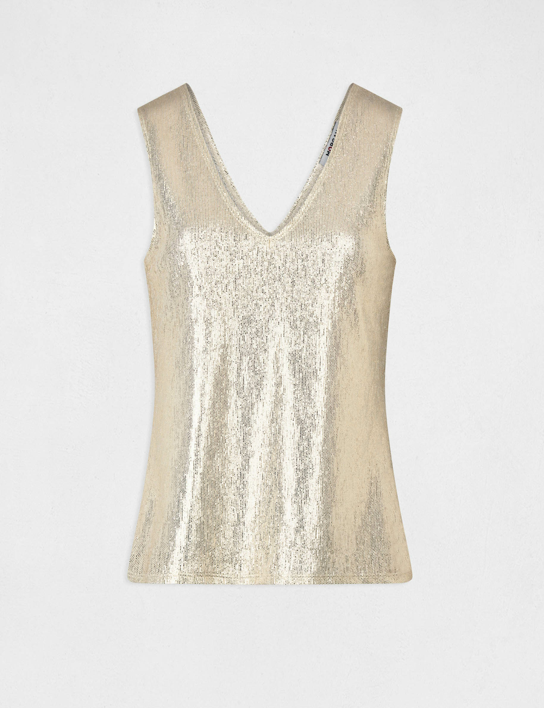 Vest top with metallised threads ivory ladies' Vest top with metallised threads ivory ladies'