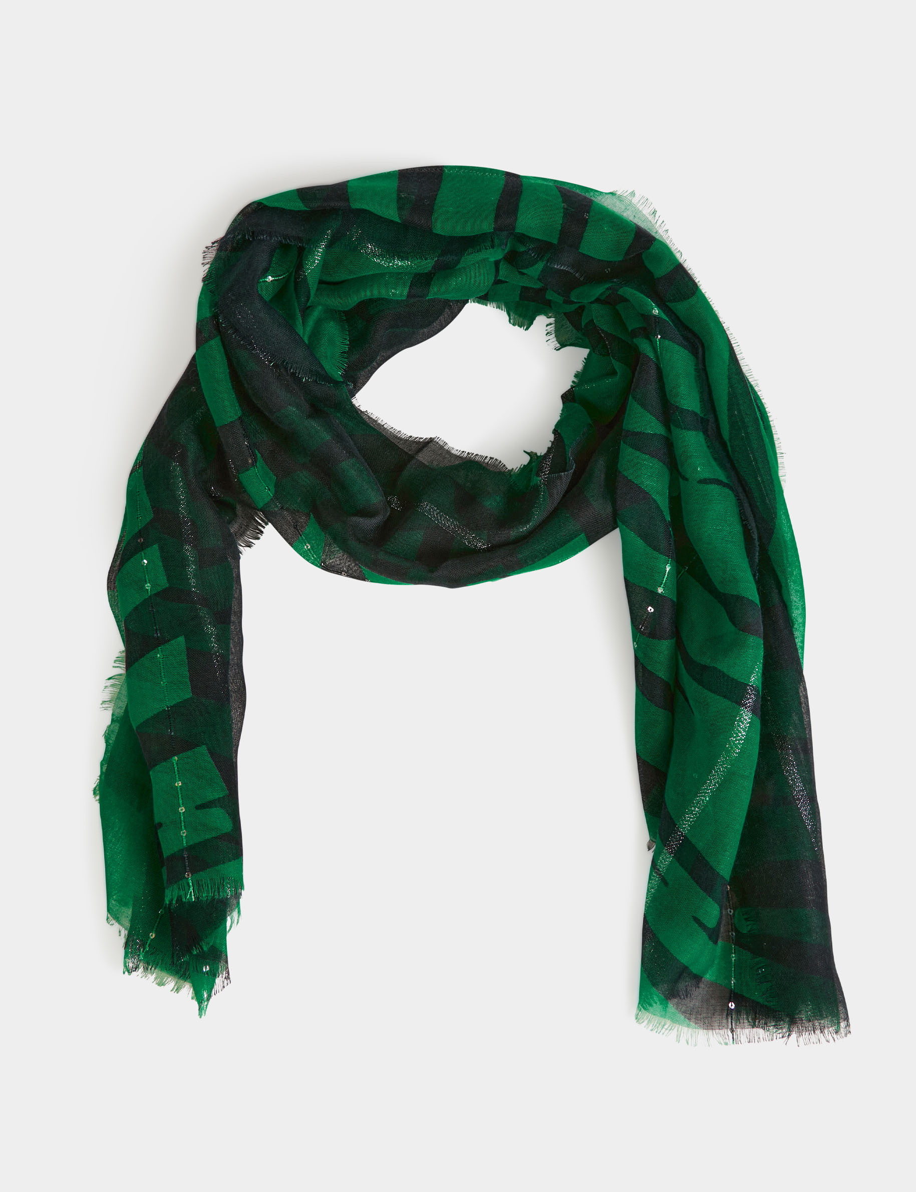 Scarf with zebra print green ladies' Scarf with zebra print green ladies'