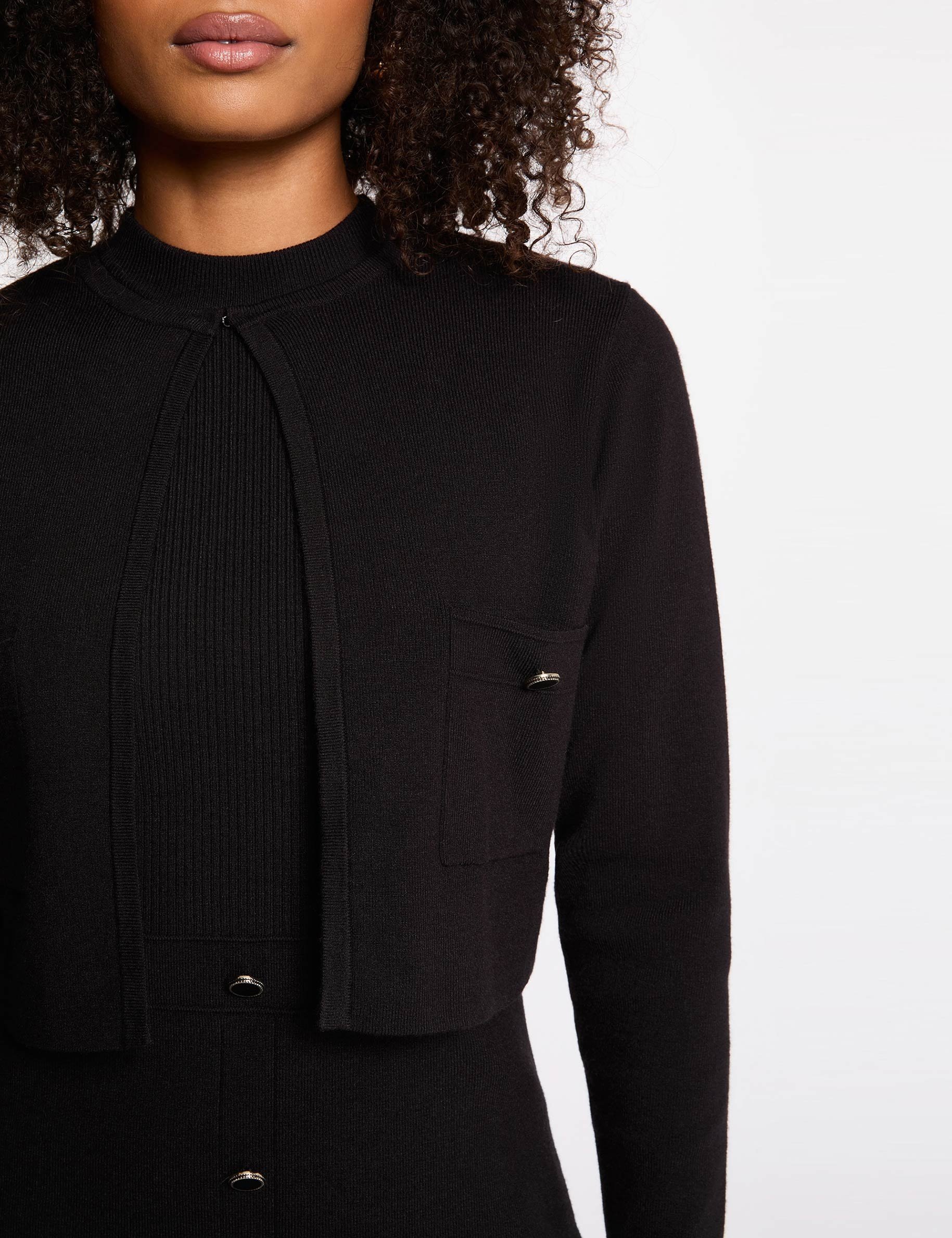 short 2 in 1 effect dress black women Short 2-in-1 effect dress black women