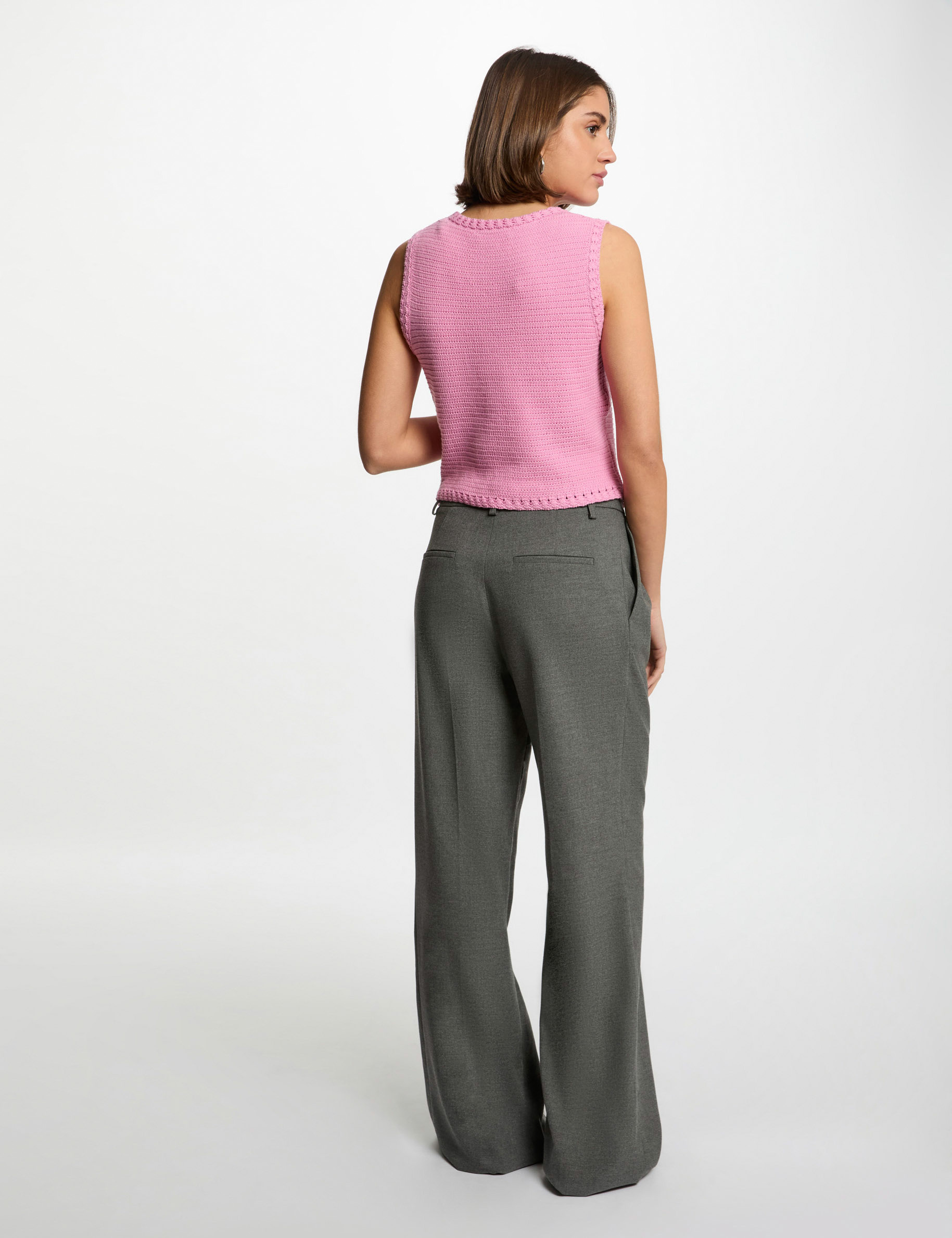 Sleeveless cardigan pink women