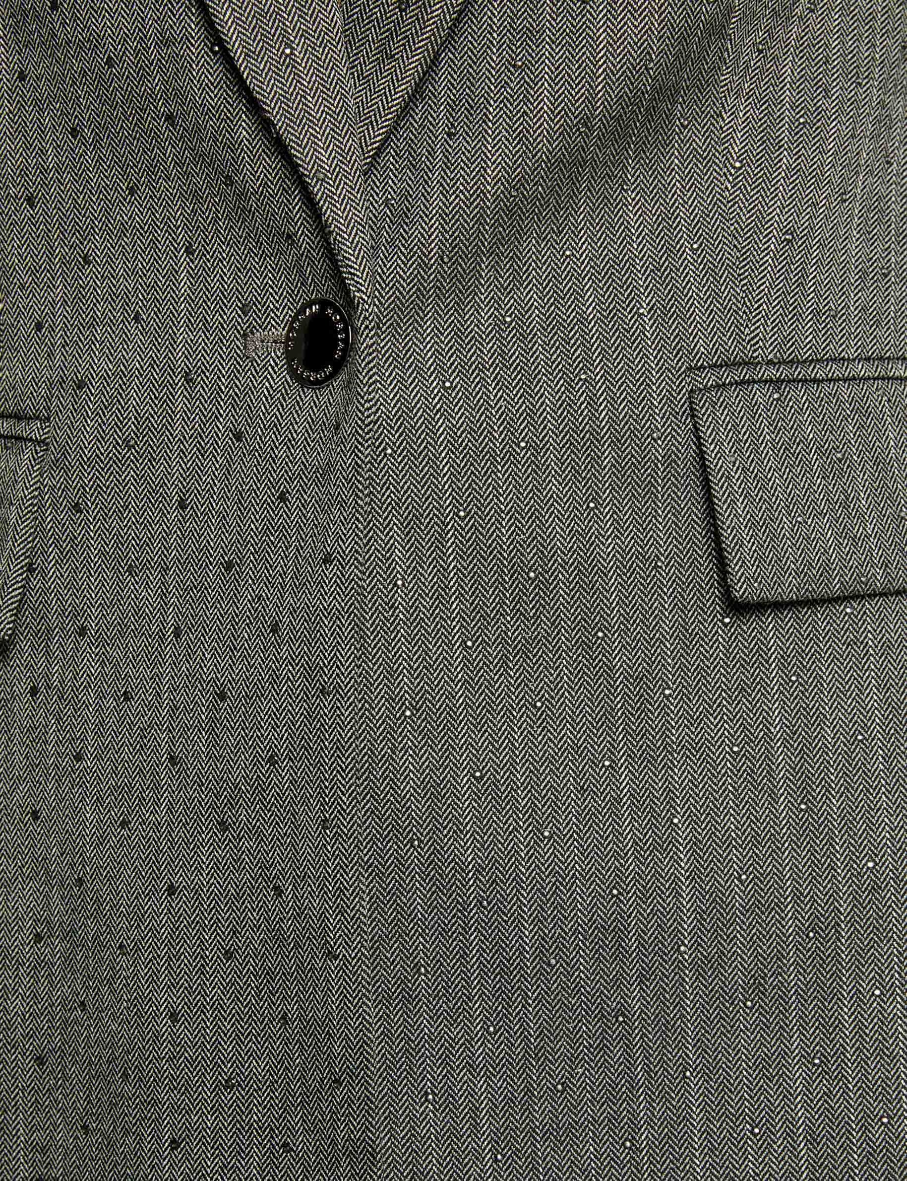 striped fitted jacket mid grey women null