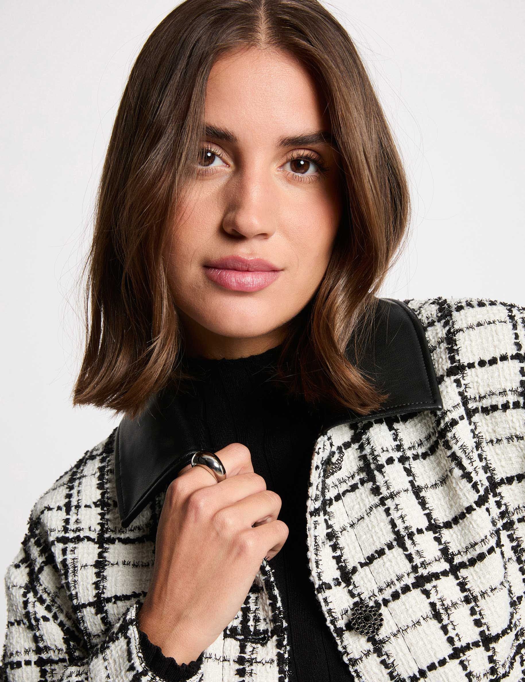 Oversized tweed jacket multicolor women