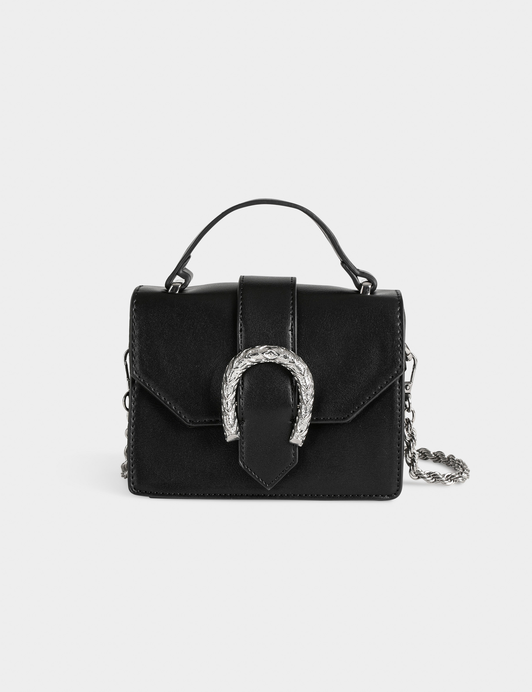 Bag with metal ornament black ladies'