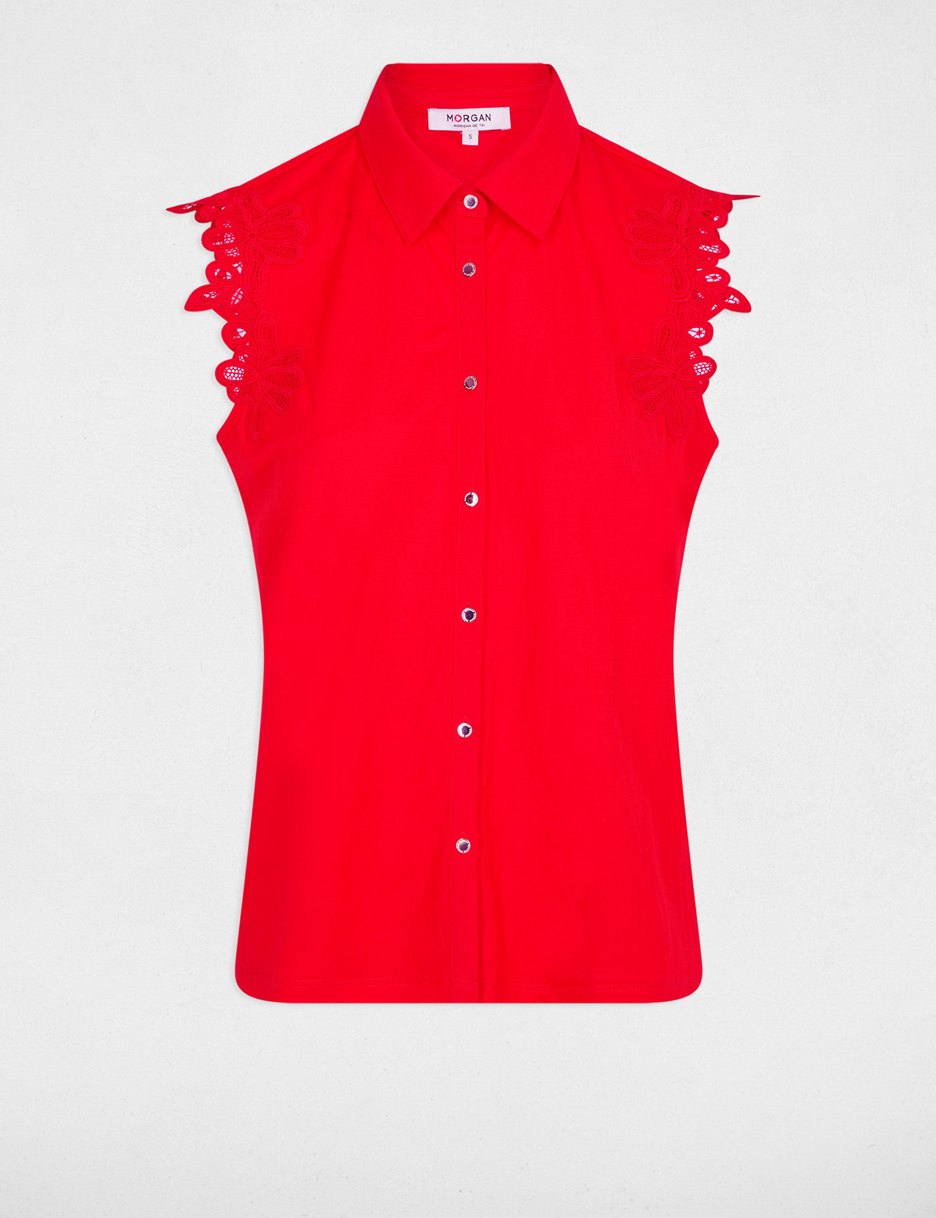 Sleeveless shirt bright red women