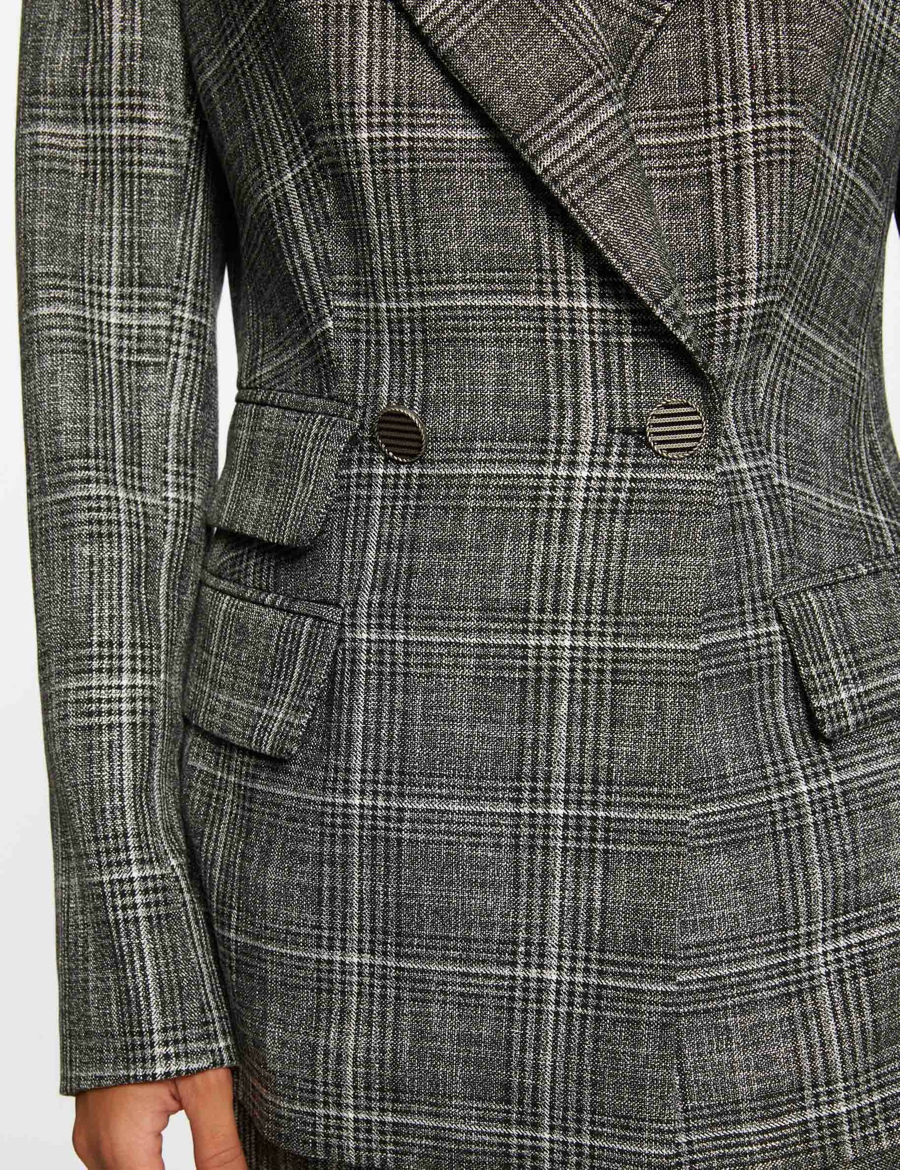Checked straight city blazer mid-grey ladies' Checked straight city blazer mid-grey ladies'