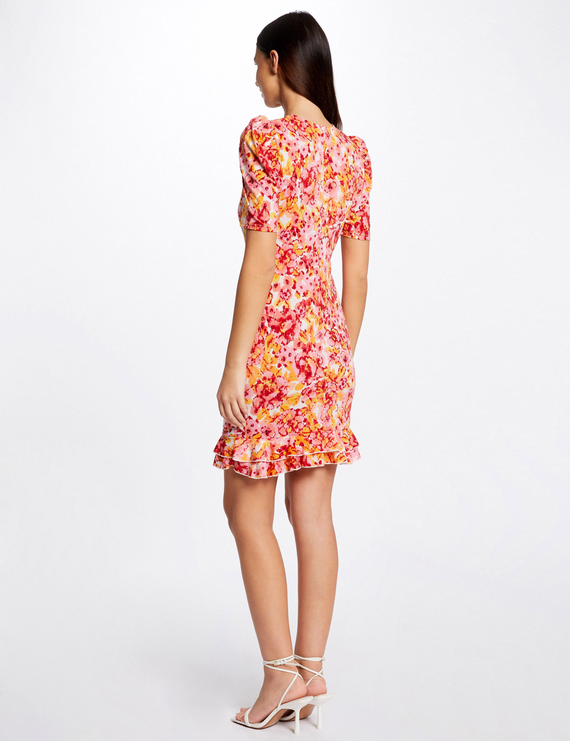 Shirred fitted dress floral print multico ladies' Shirred fitted dress floral print multico ladies'
