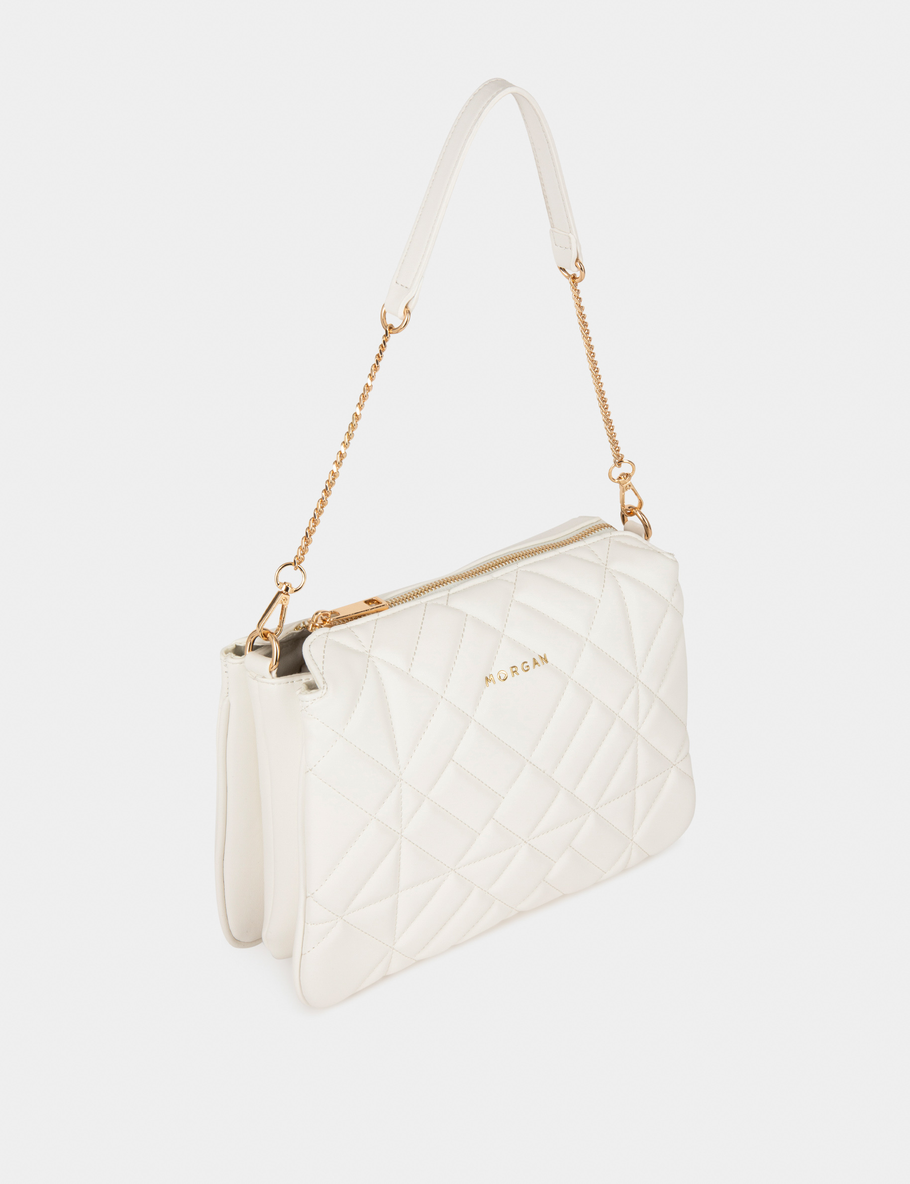 Quilted shoulder bag white ladies' Quilted shoulder bag white ladies'