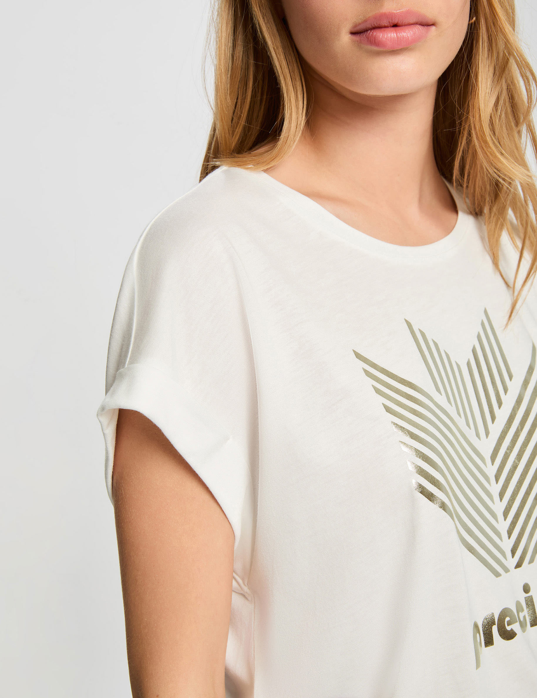 Straight t-shirt with lettering white women