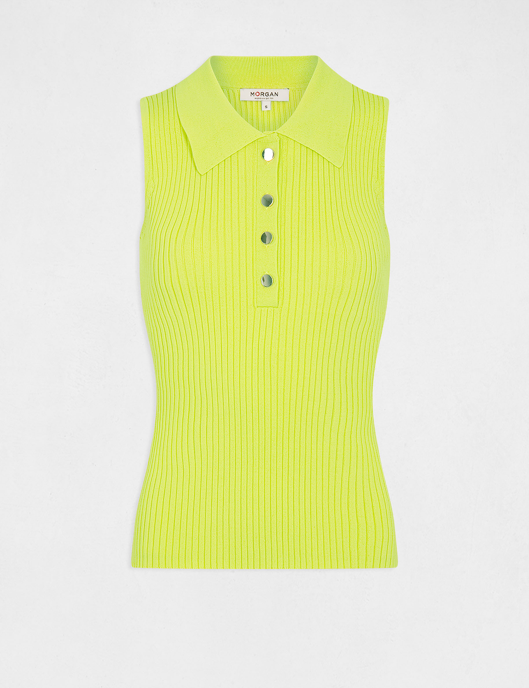 Sleeveless jumper vest top polo collar aniseed ladies' Sleeveless jumper vest top polo collar aniseed ladies'