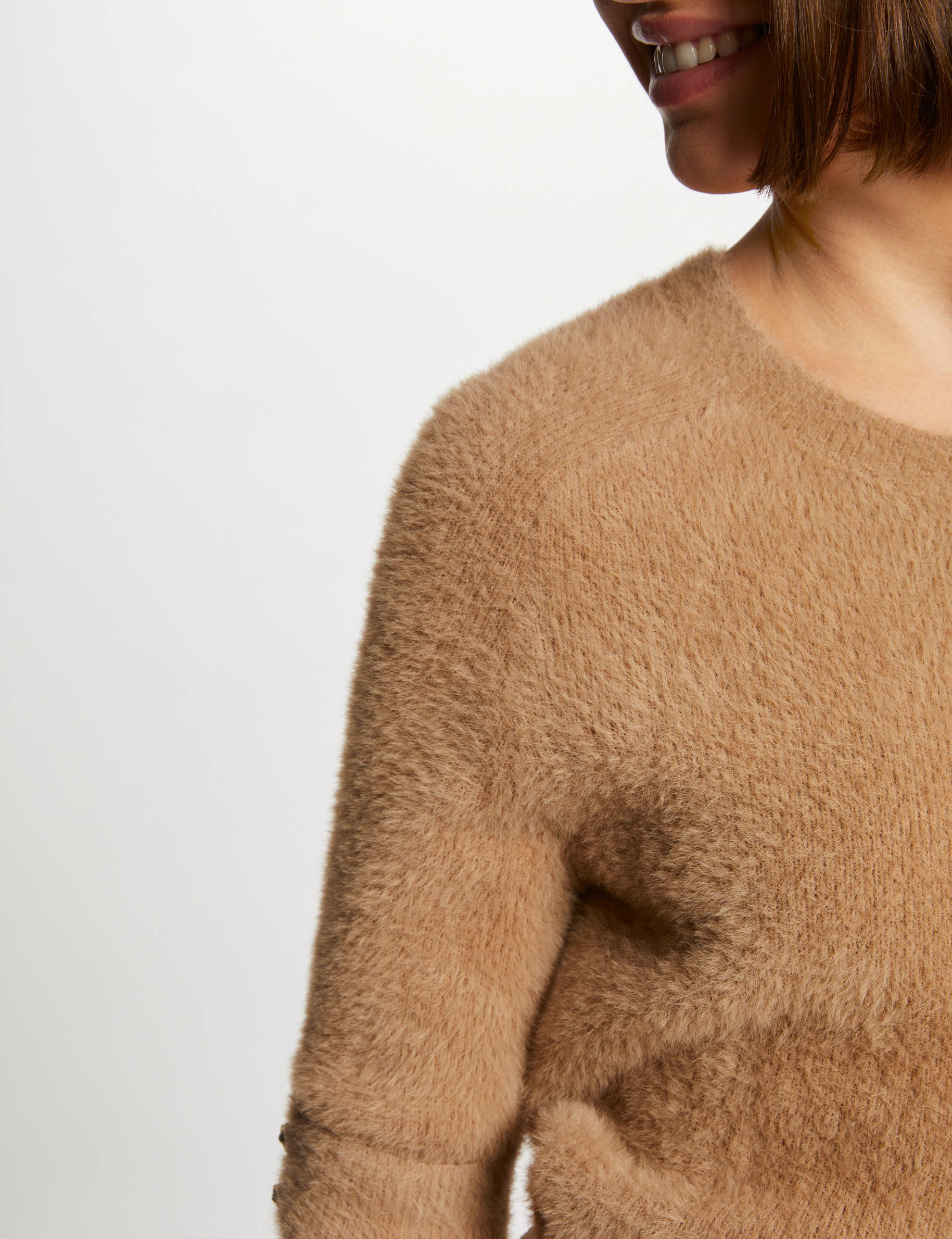Short sleeved jumper camel women Morgan
