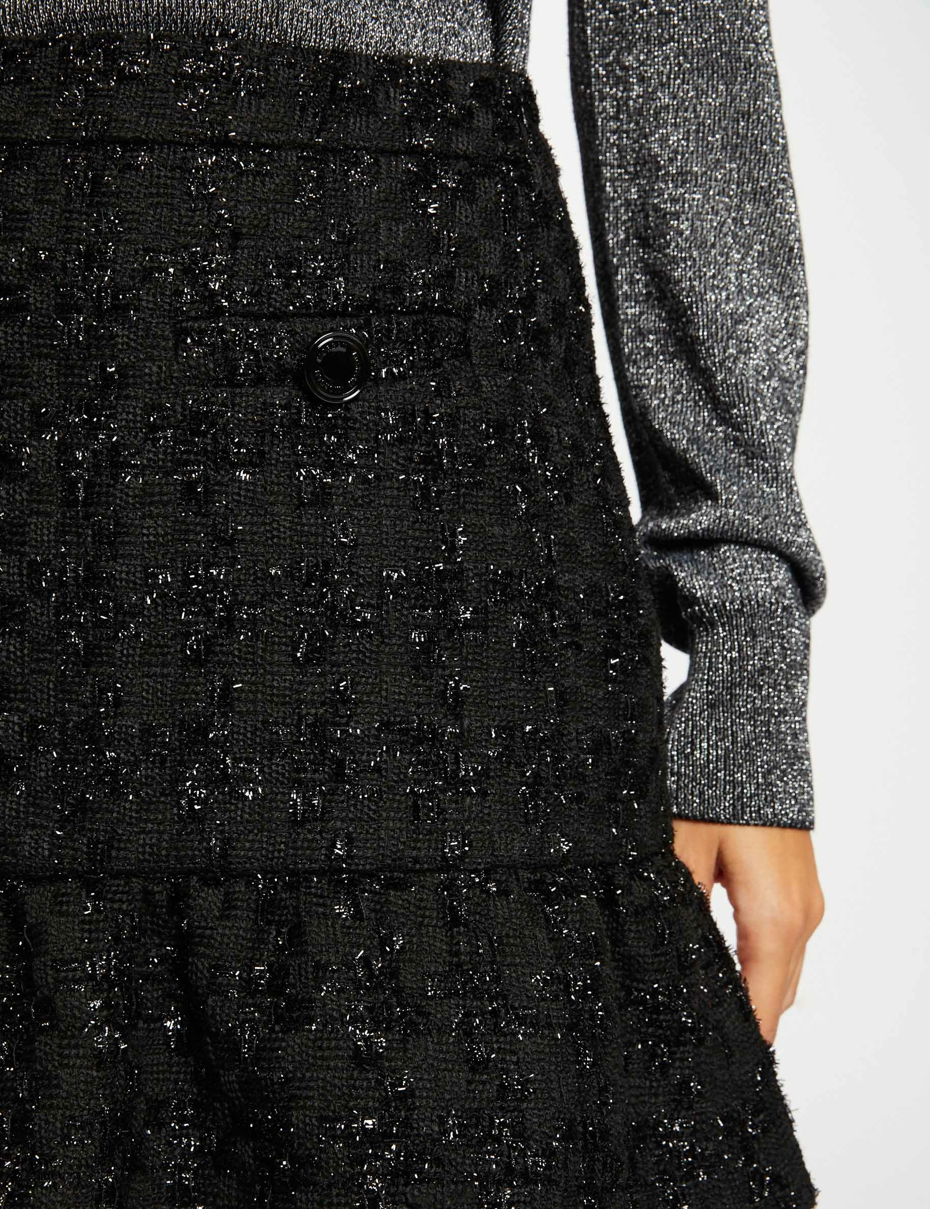 A-line skirt with ruffles black ladies'