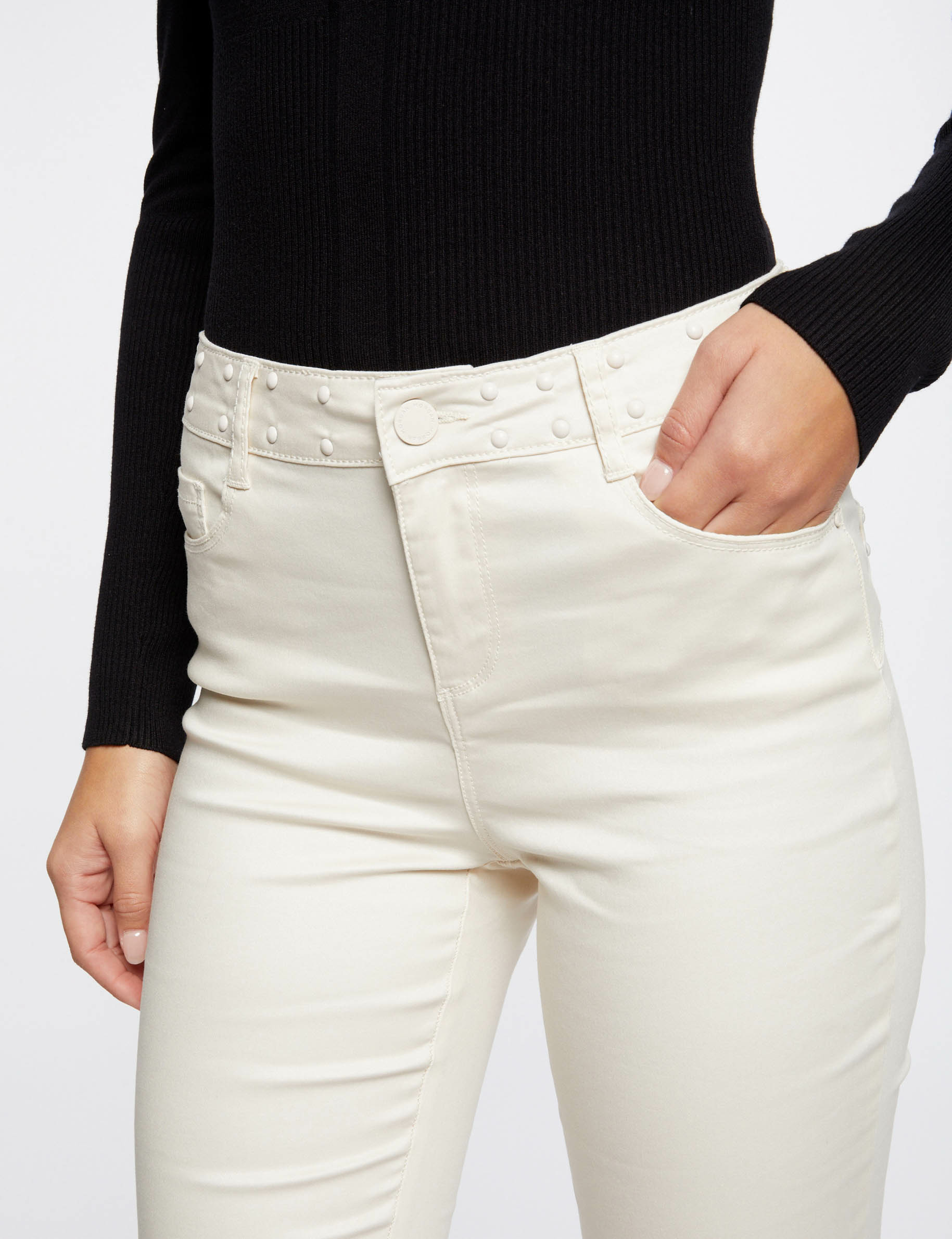 Beige online skinny trousers
