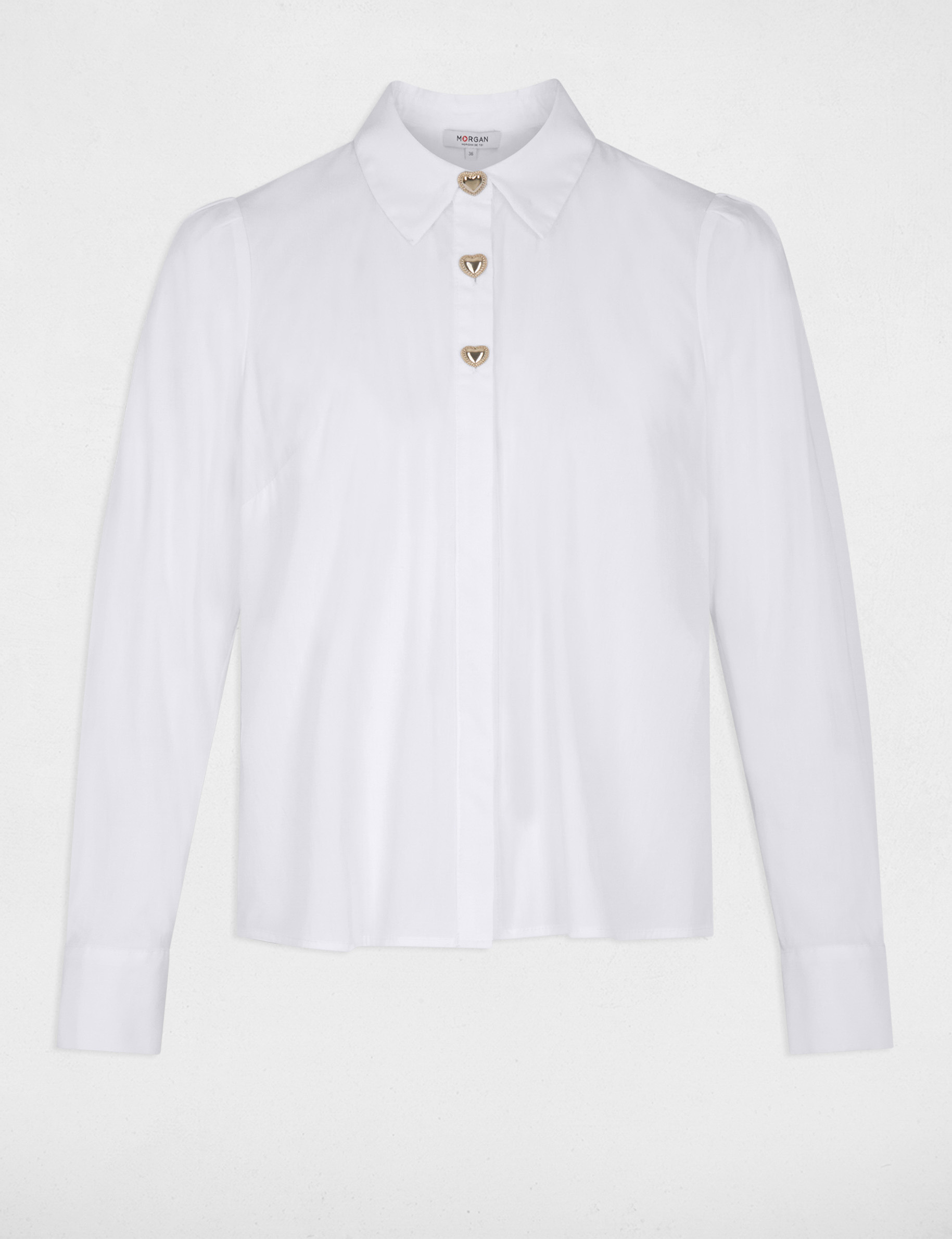 Straight shirt with notched collar white women