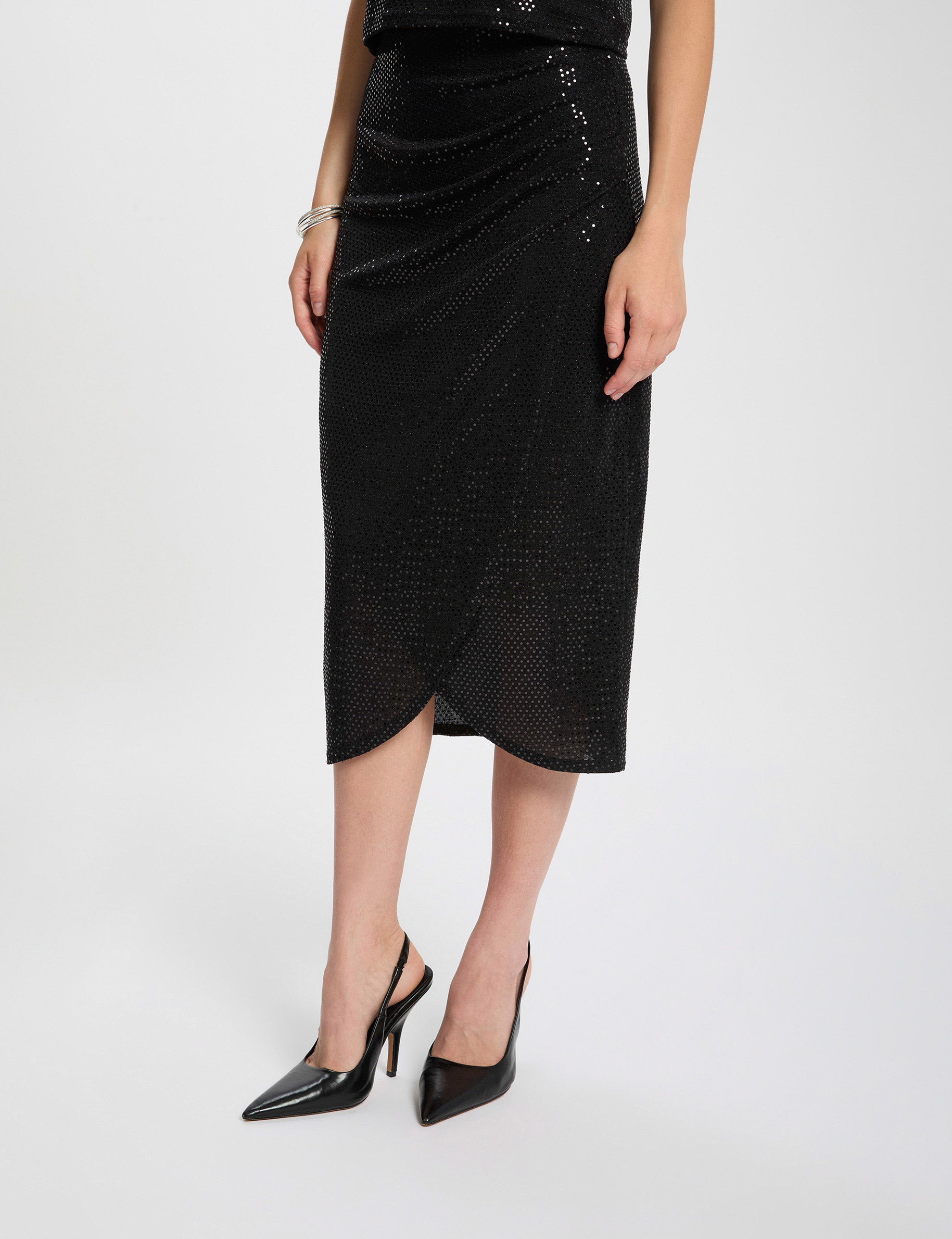 Fitted wrap skirt black women