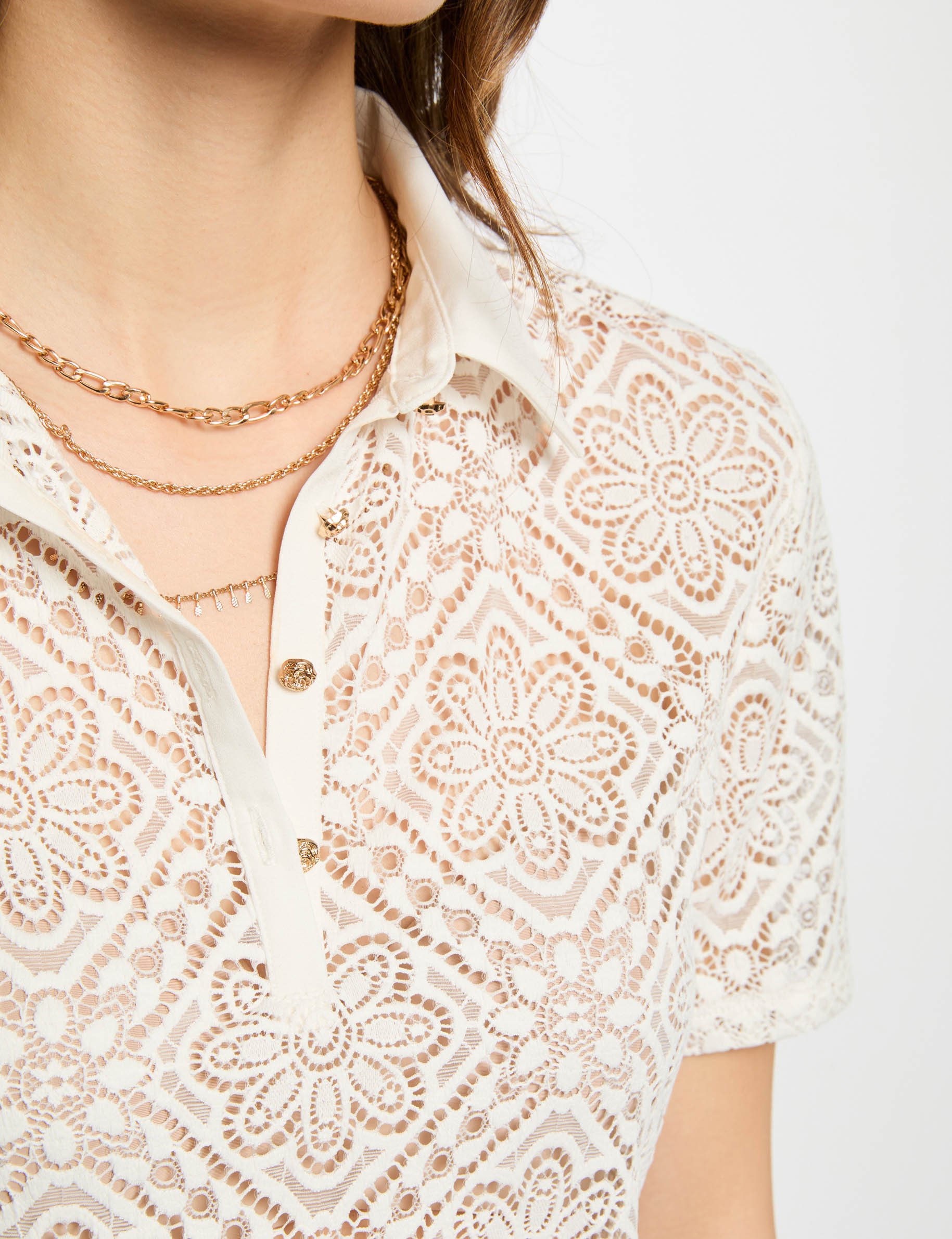Short-sleeved polo white women