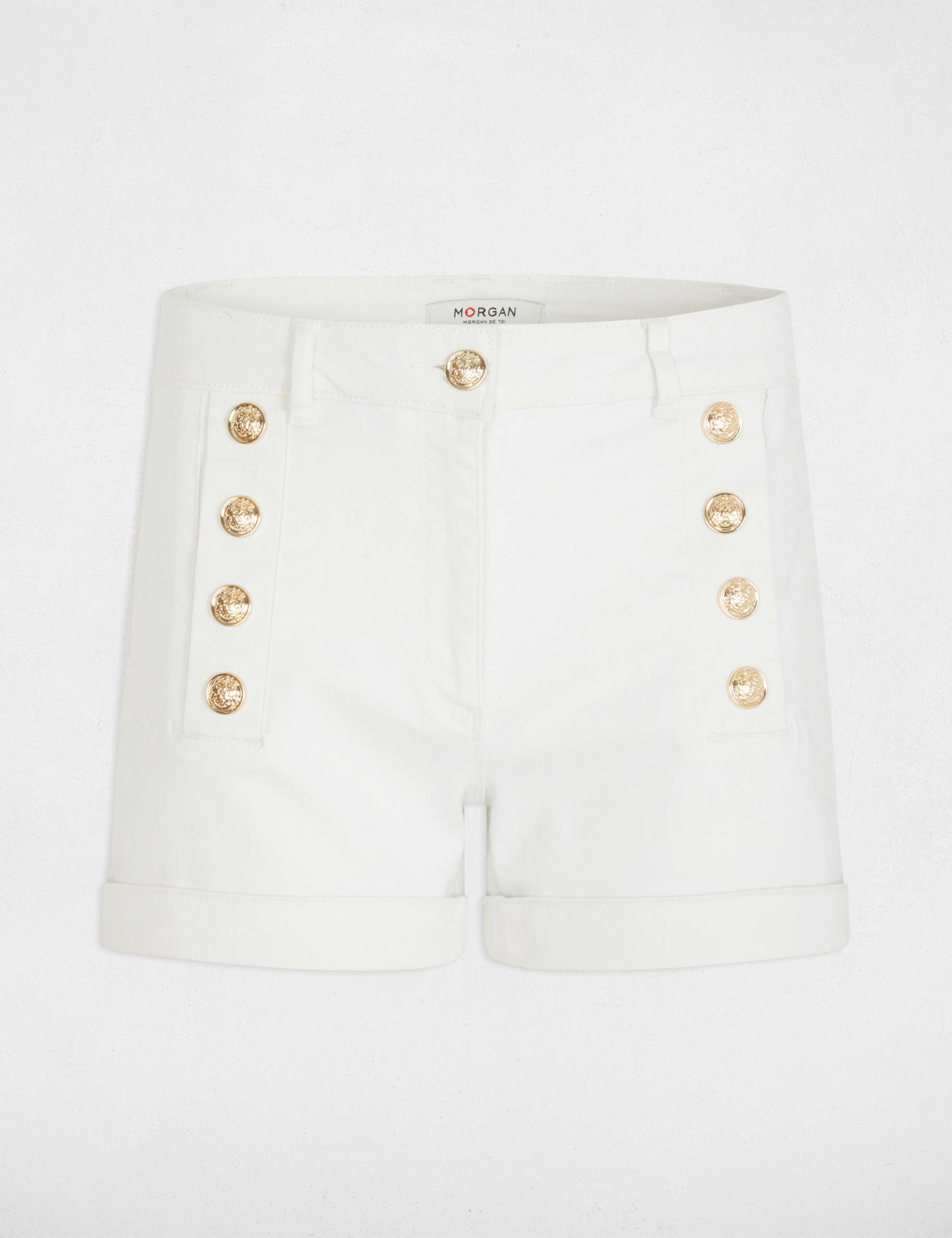 denim shorts with buttons white women Denim shorts with buttons white women